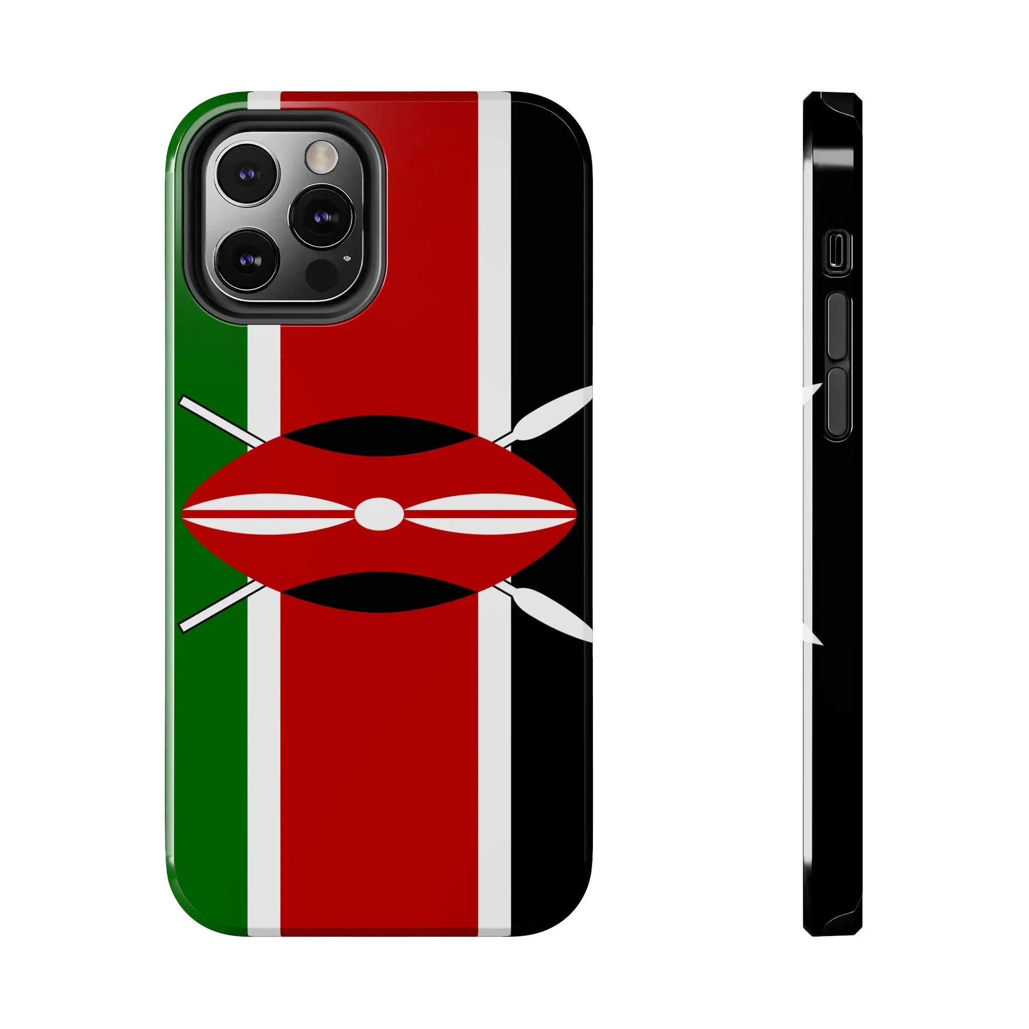 Kenya Flag Tough Phone Case — Protective Tribal Shield Design - DiwaKi