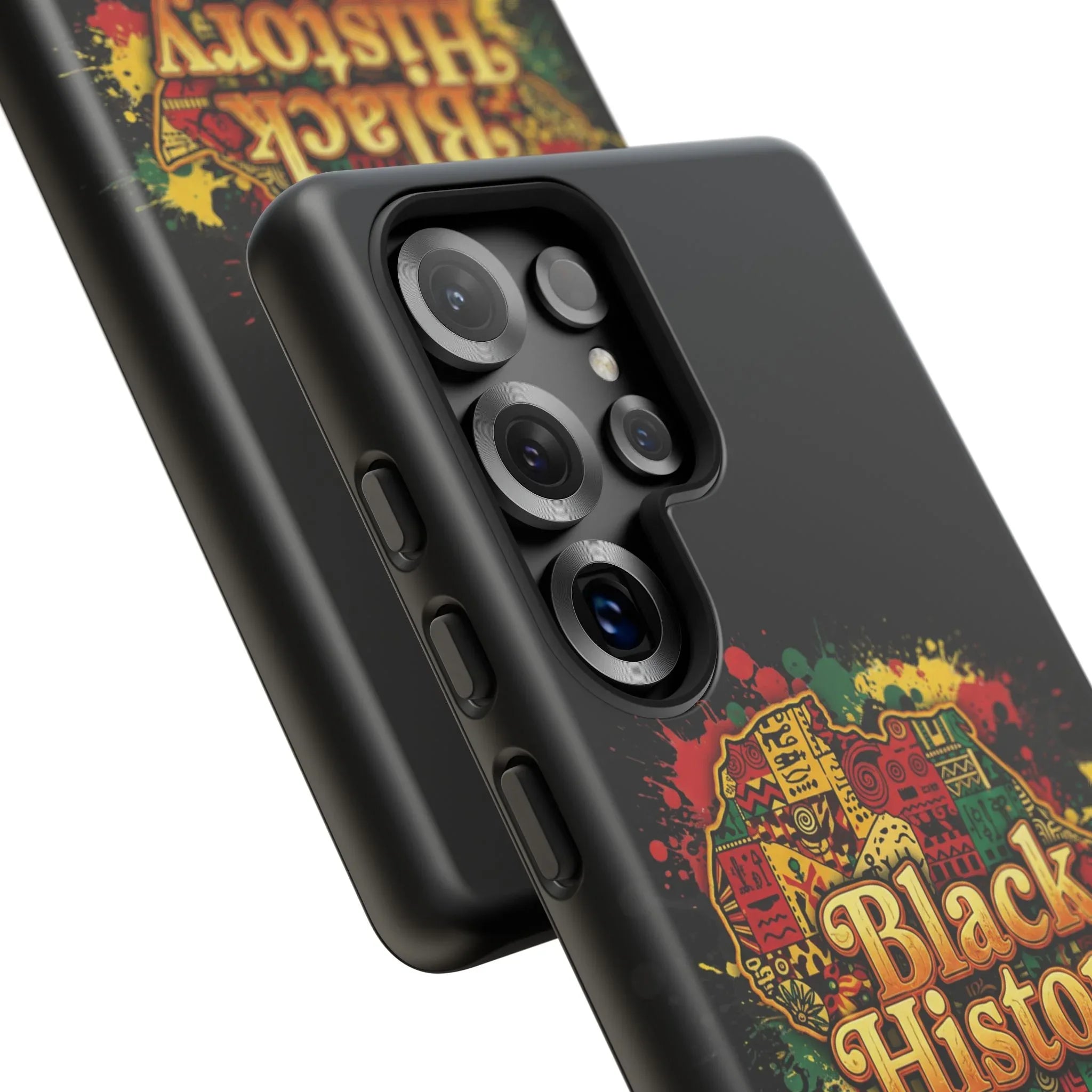 Black History Phone Case — Afrocentric Map Design, Bold Red‑Green‑Gold Splash - DiwaKi