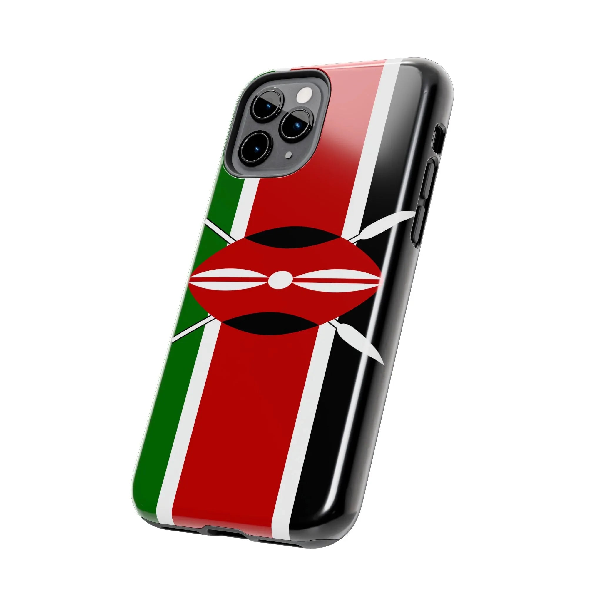 Kenya Flag Tough Phone Case — Protective Tribal Shield Design - DiwaKi