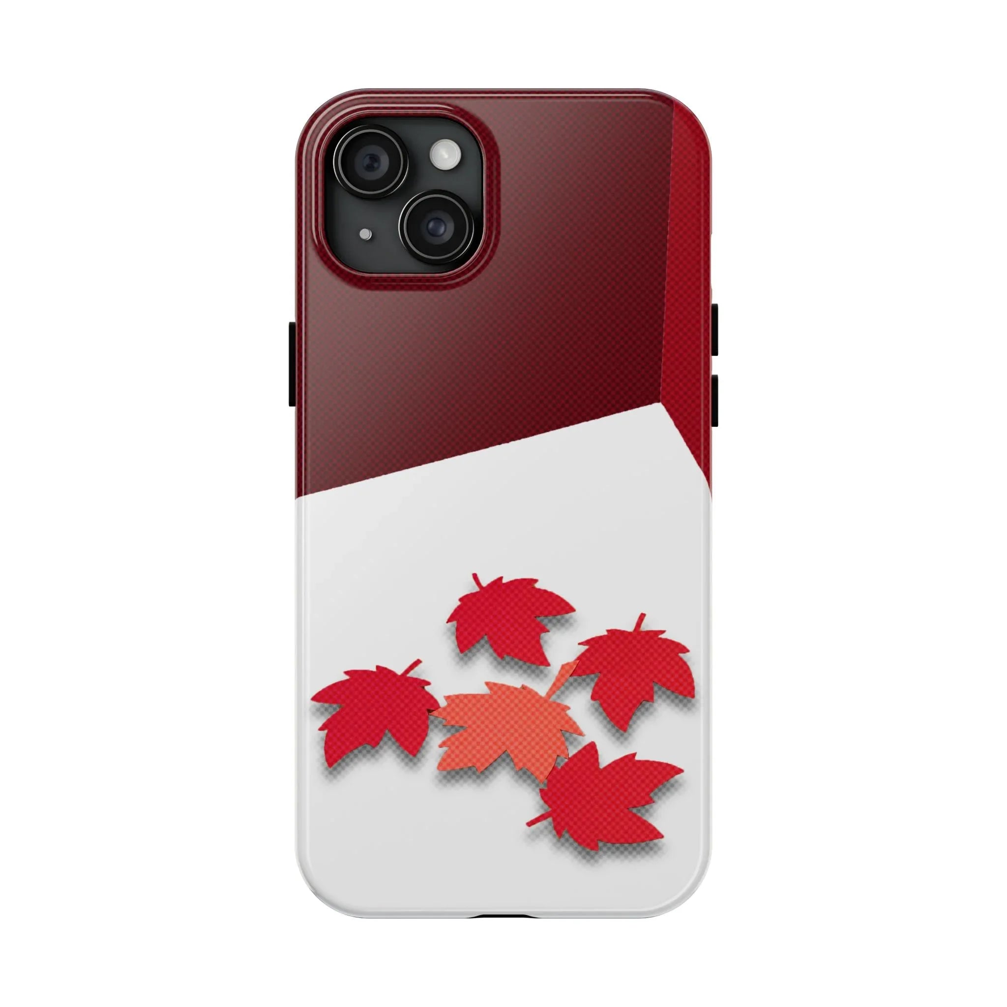 Canada Autumn Maple Tough Phone Case — Red & White Protective Fall Design - DiwaKi