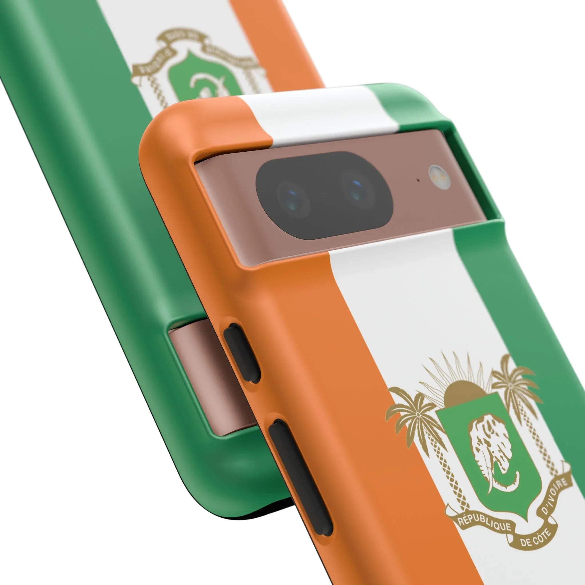 Ivory Coast Flag Tough Phone Case — Orange White Green Shield Crest - DiwaKi