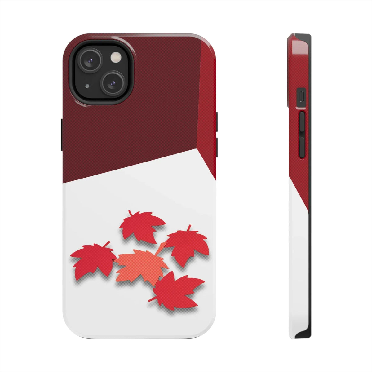 Canada Autumn Maple Tough Phone Case — Red & White Protective Fall Design - DiwaKi