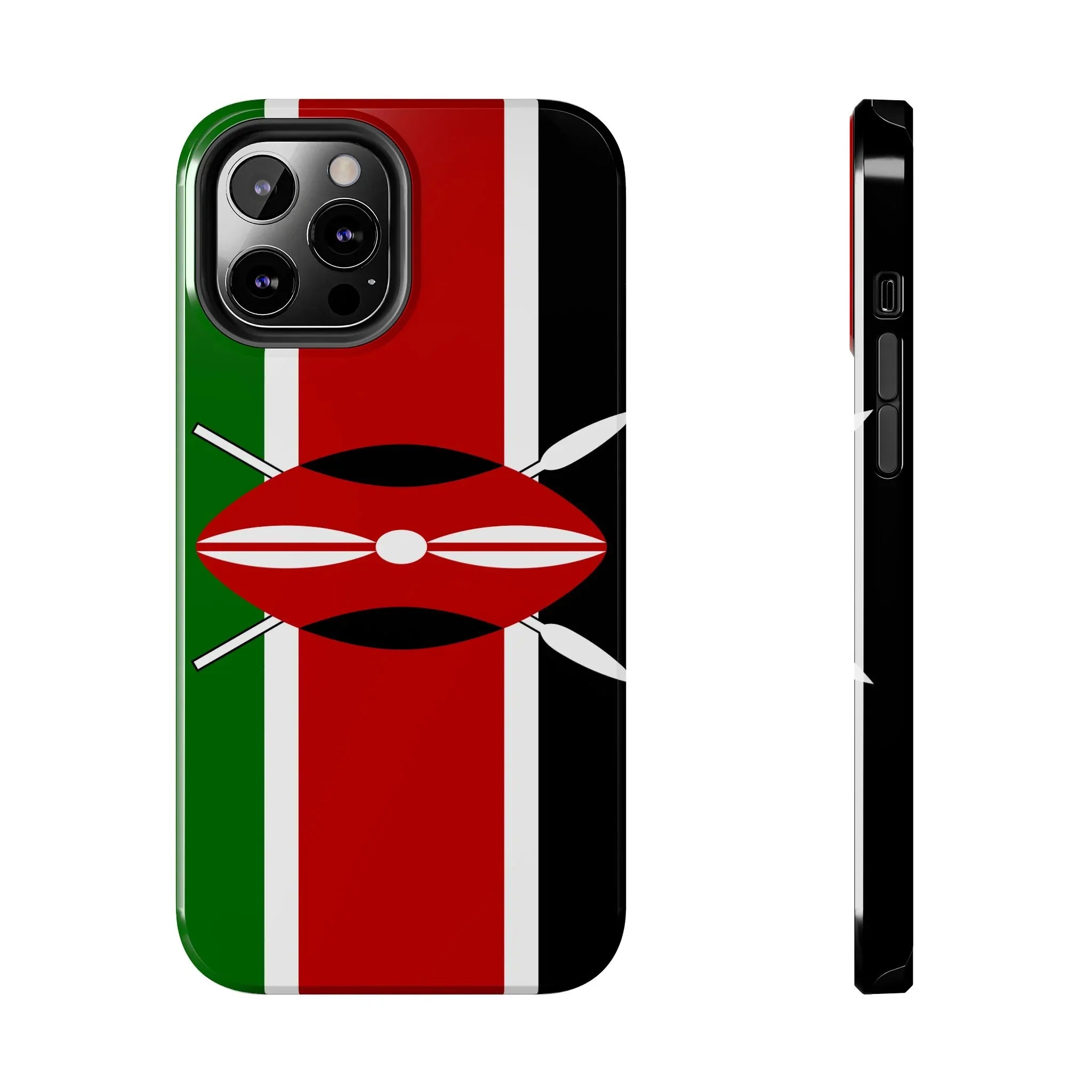 Kenya Flag Tough Phone Case — Protective Tribal Shield Design - DiwaKi