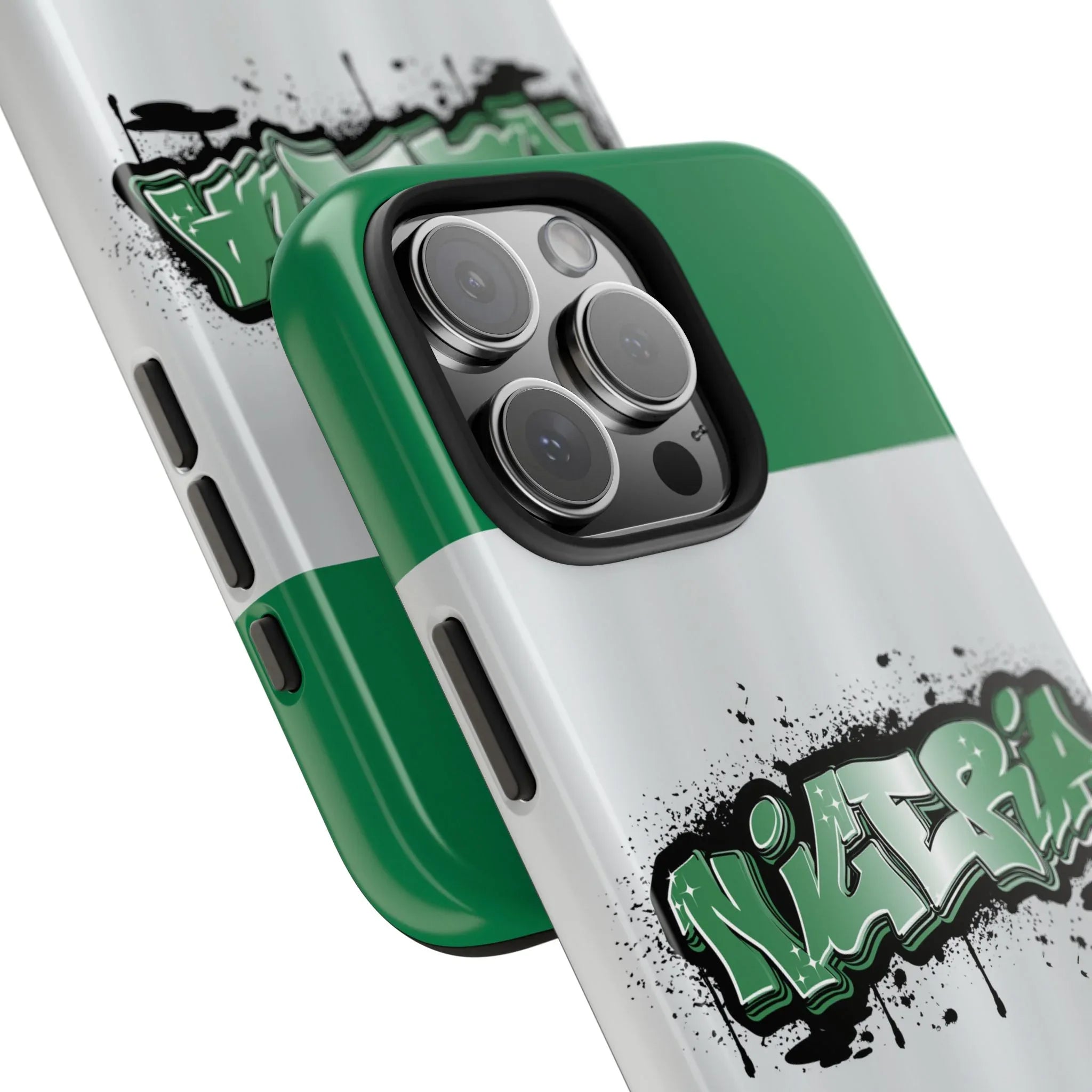 Tough Phone Case — Nigeria Flag Graffiti Design - DiwaKi