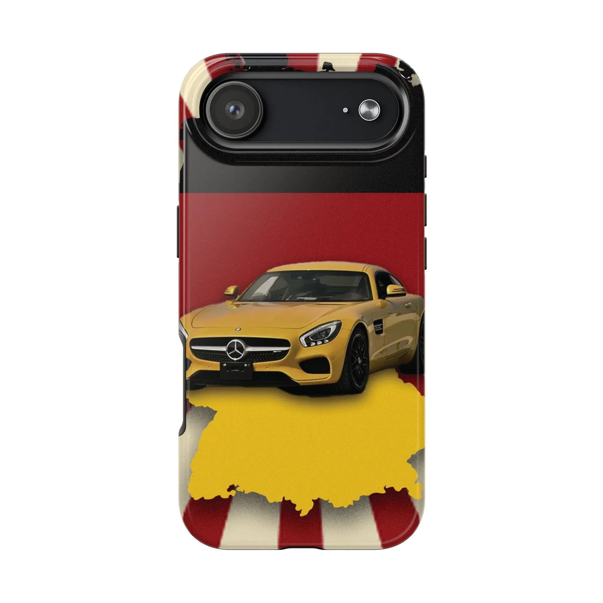 Mercedes Sports Car Tough Phone Case — Yellow GT on Red & Black Background - DiwaKi