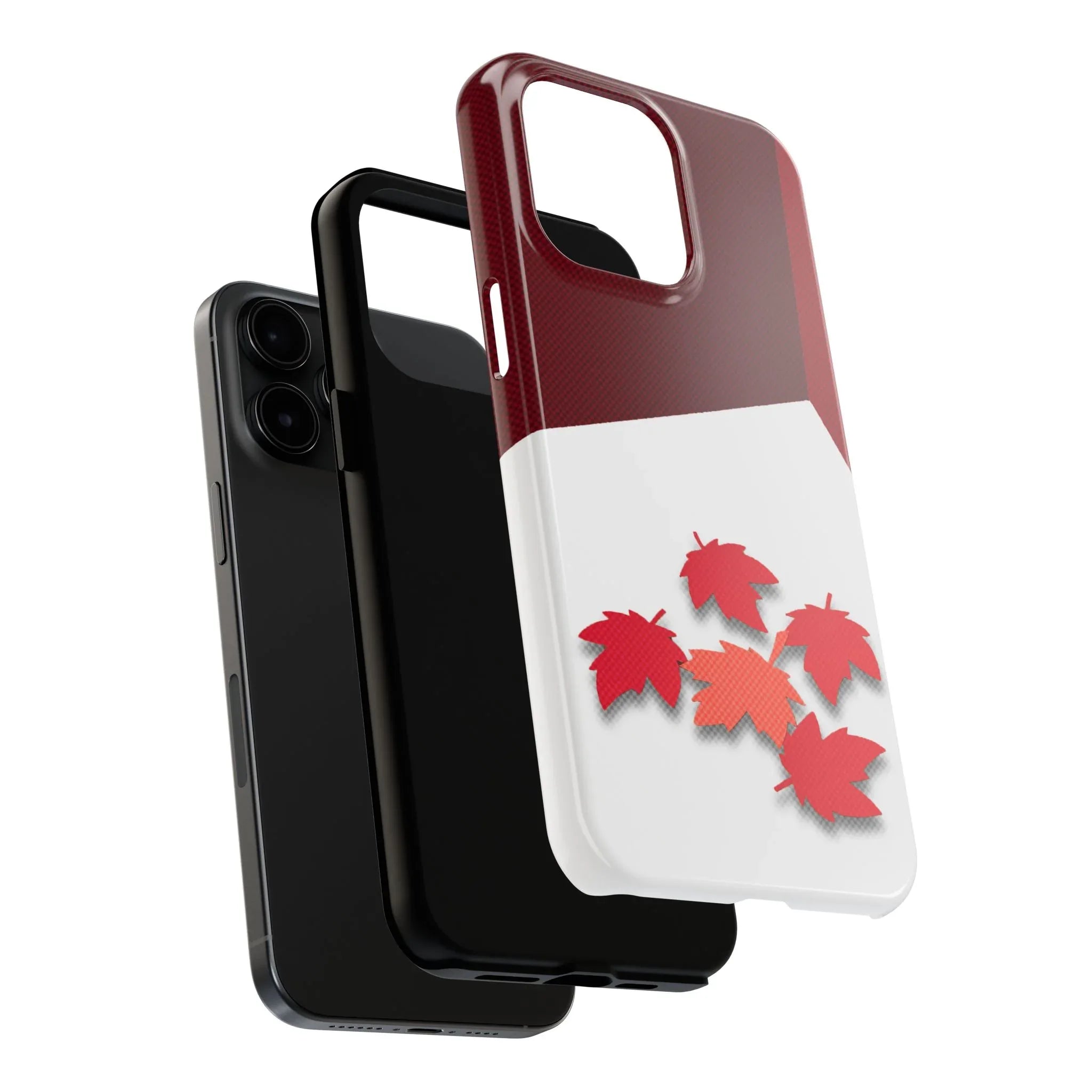 Canada Autumn Maple Tough Phone Case — Red & White Protective Fall Design - DiwaKi