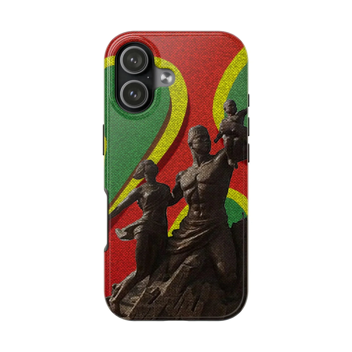 Senegal Tough Phone Case — Liberation Monument Retro Red, Green & Yellow Design - DiwaKi