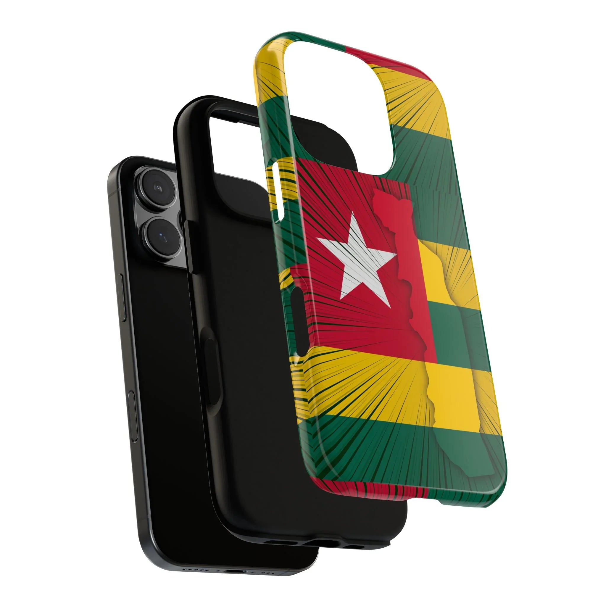 Togo Flag Tough Phone Case – Protective Stripe Design - DiwaKi