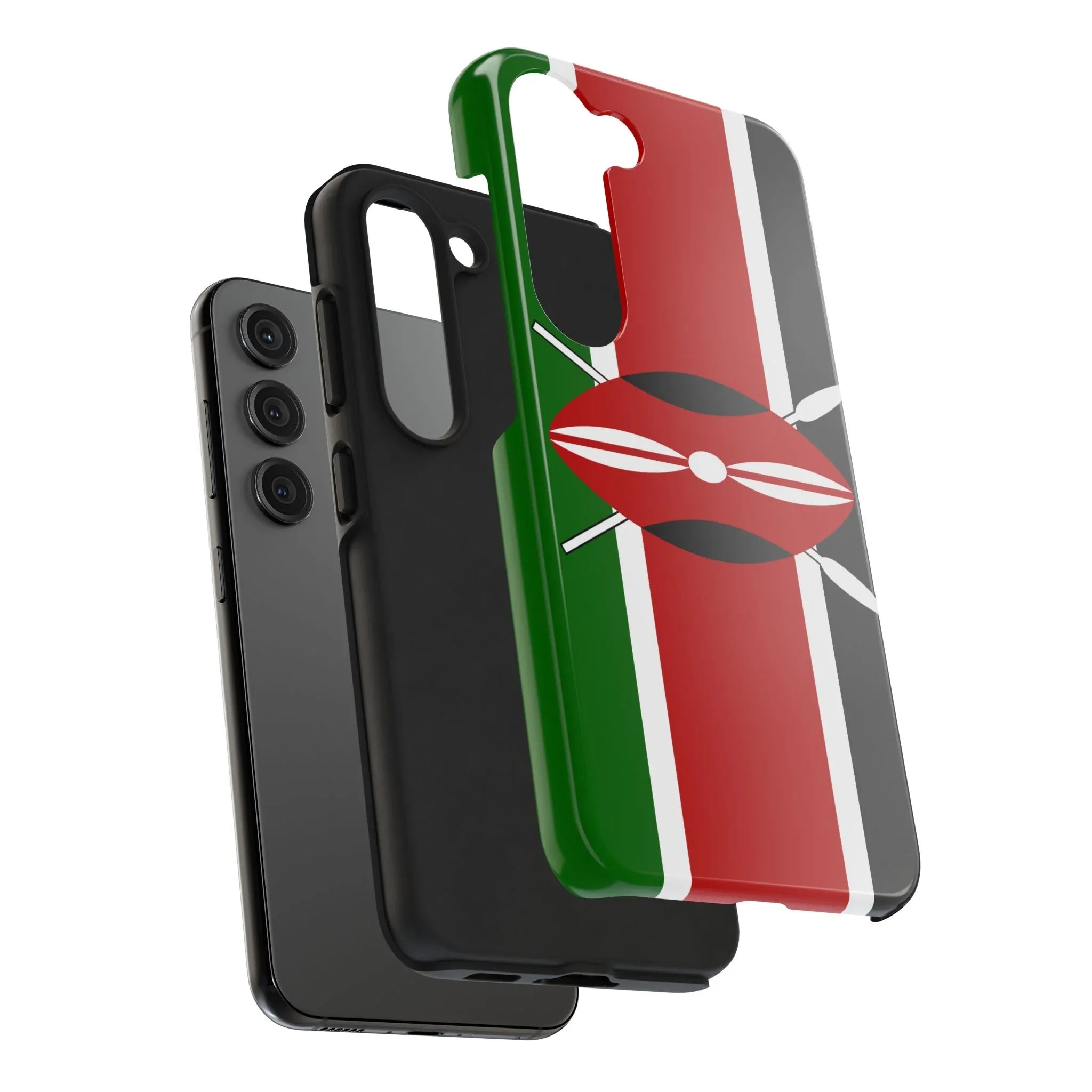 Kenya Flag Tough Phone Case — Protective Tribal Shield Design - DiwaKi