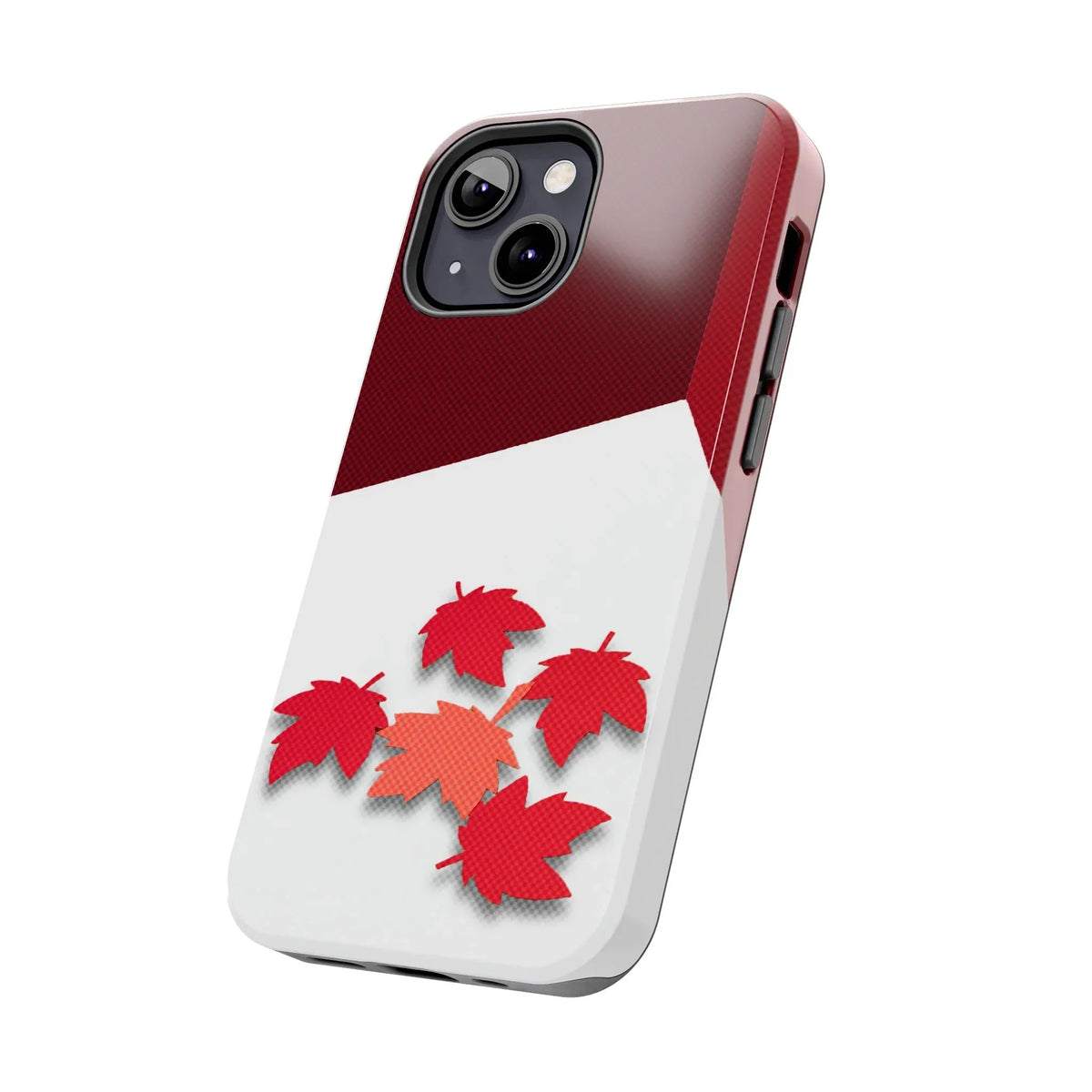 Canada Autumn Maple Tough Phone Case — Red & White Protective Fall Design - DiwaKi