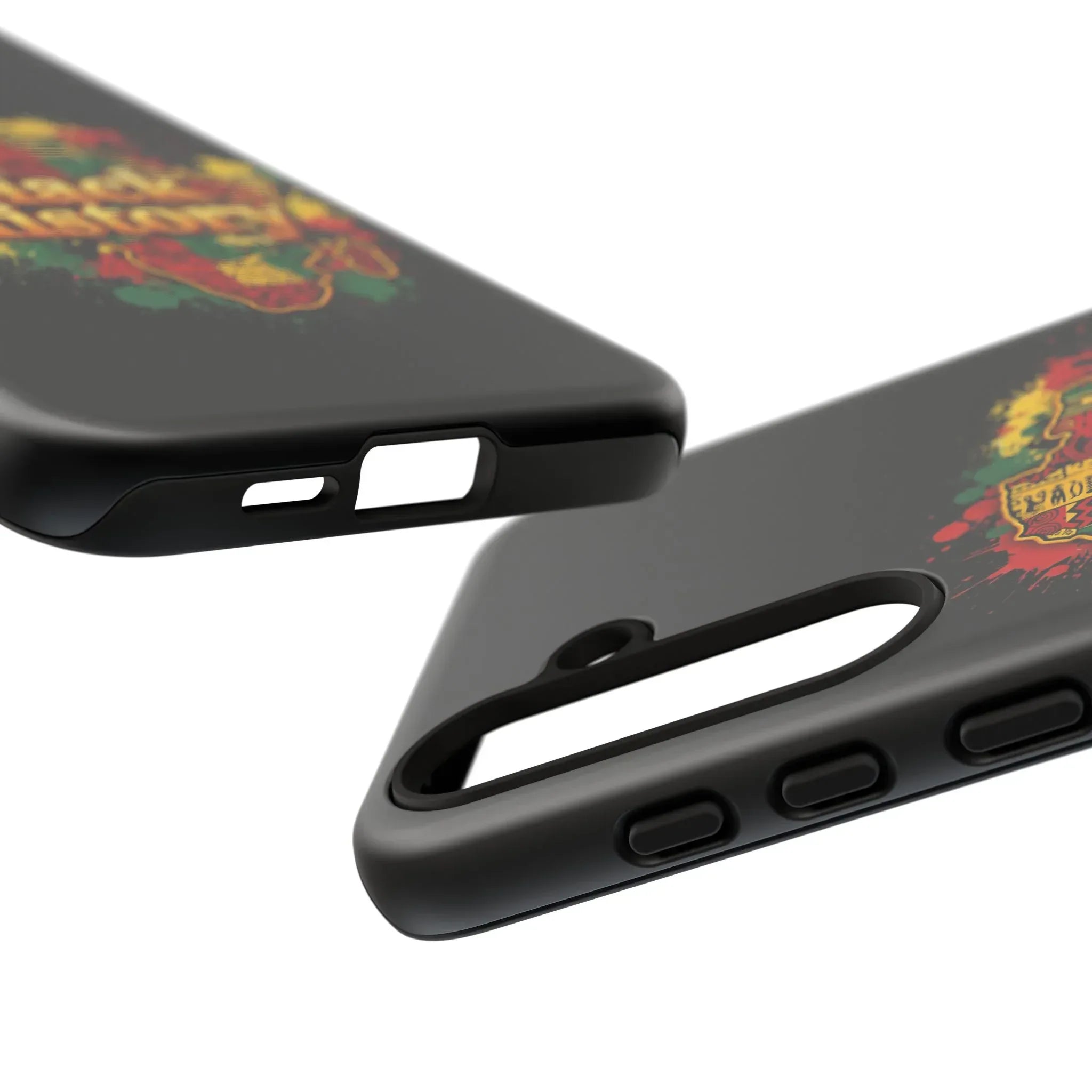 Black History Phone Case — Afrocentric Map Design, Bold Red‑Green‑Gold Splash - DiwaKi