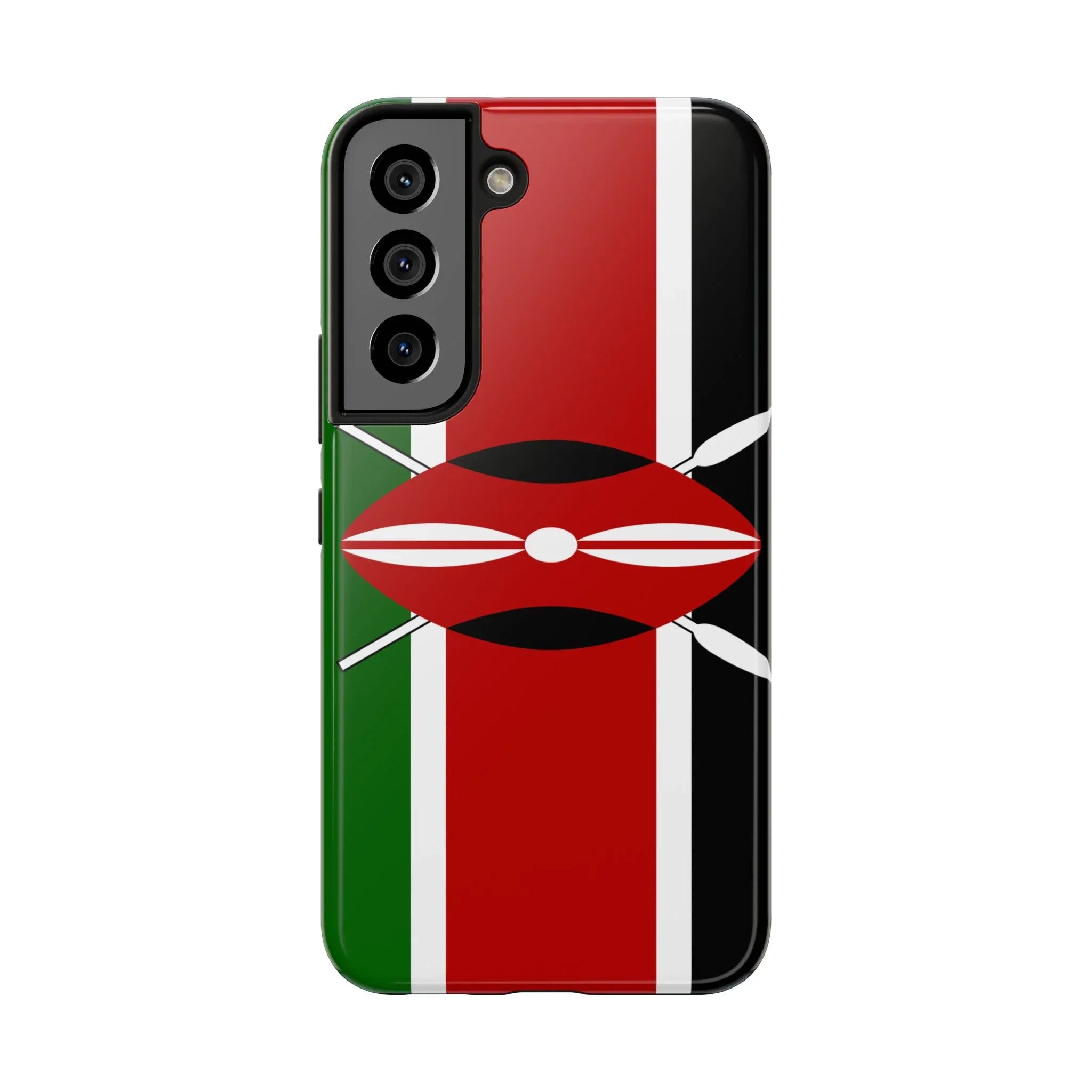 Kenya Flag Tough Phone Case — Protective Tribal Shield Design - DiwaKi