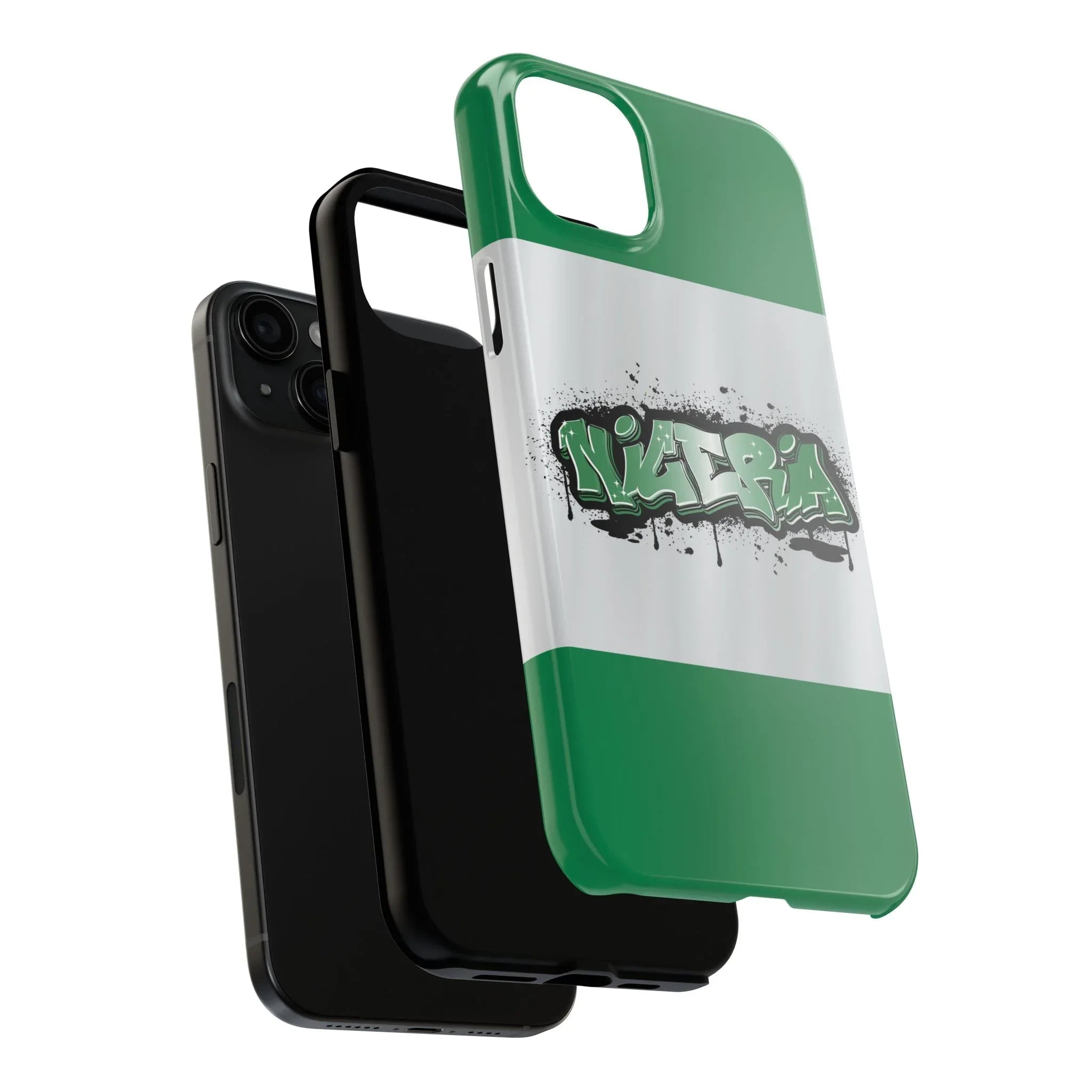 Tough Phone Case — Nigeria Flag Graffiti Design - DiwaKi