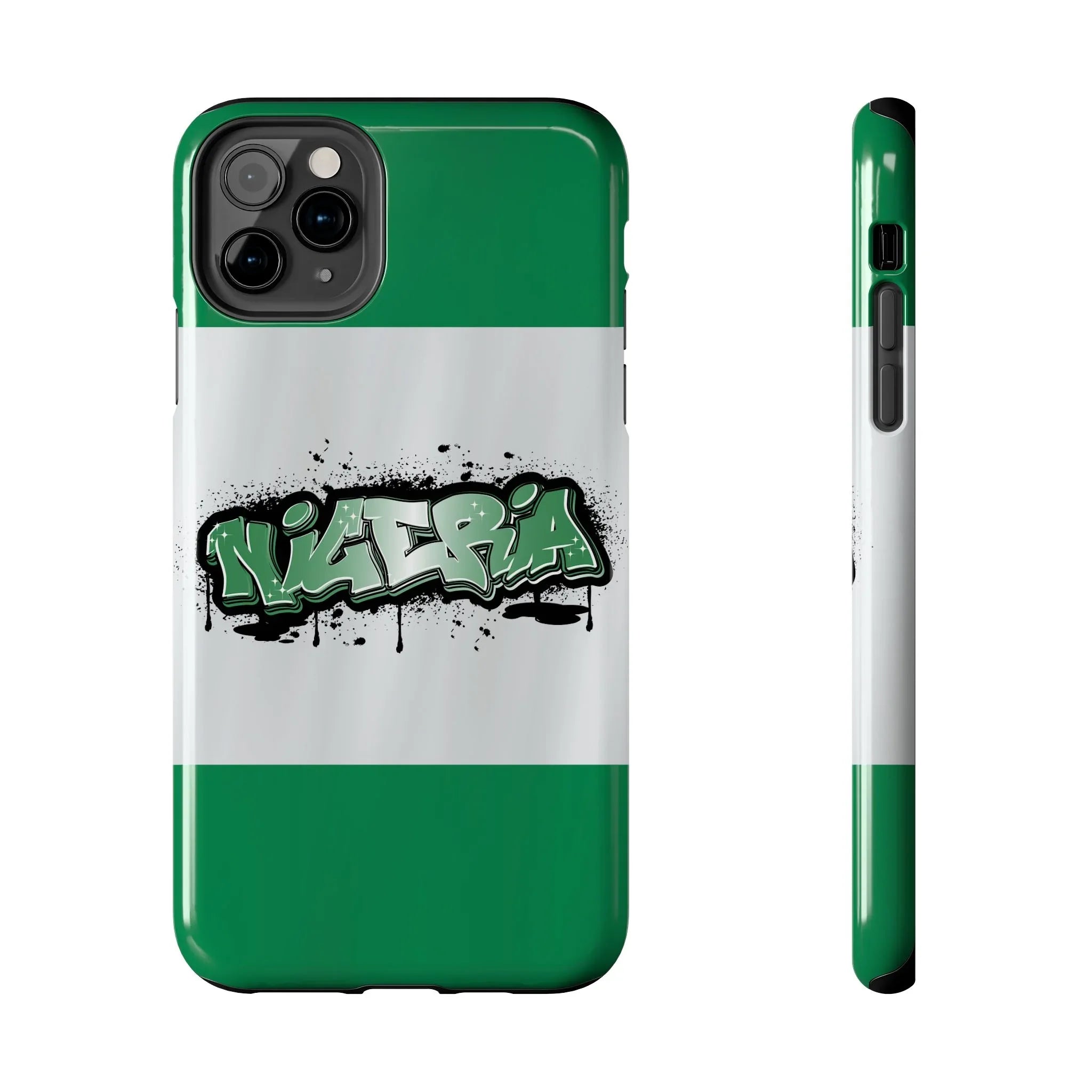 Tough Phone Case — Nigeria Flag Graffiti Design - DiwaKi