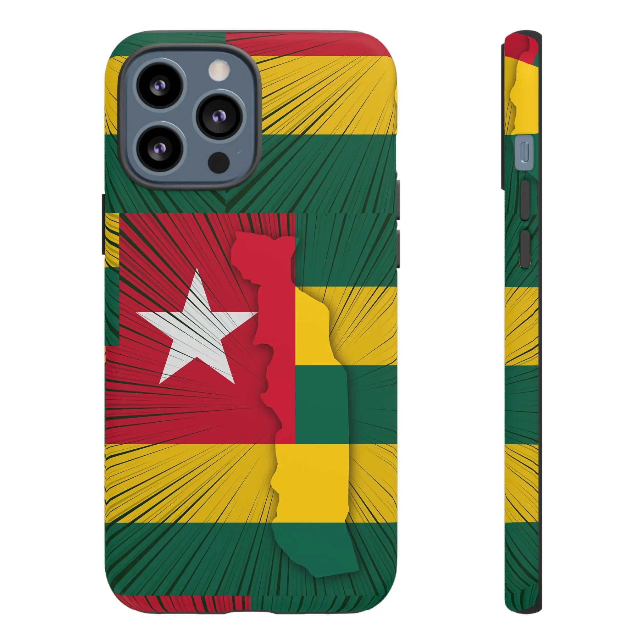Togo Flag Tough Phone Case – Protective Stripe Design - DiwaKi