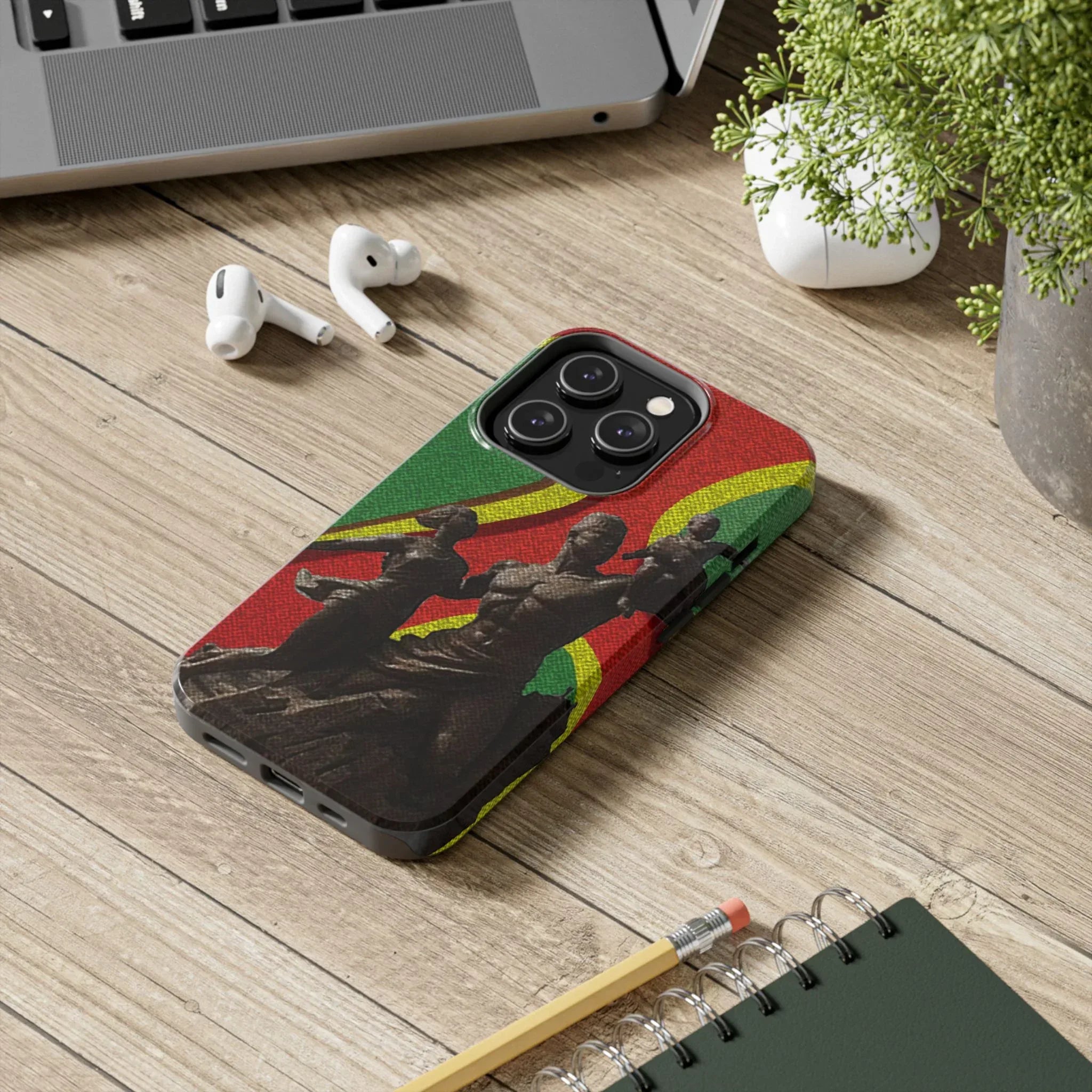 Senegal Tough Phone Case — Liberation Monument Retro Red, Green & Yellow Design - DiwaKi