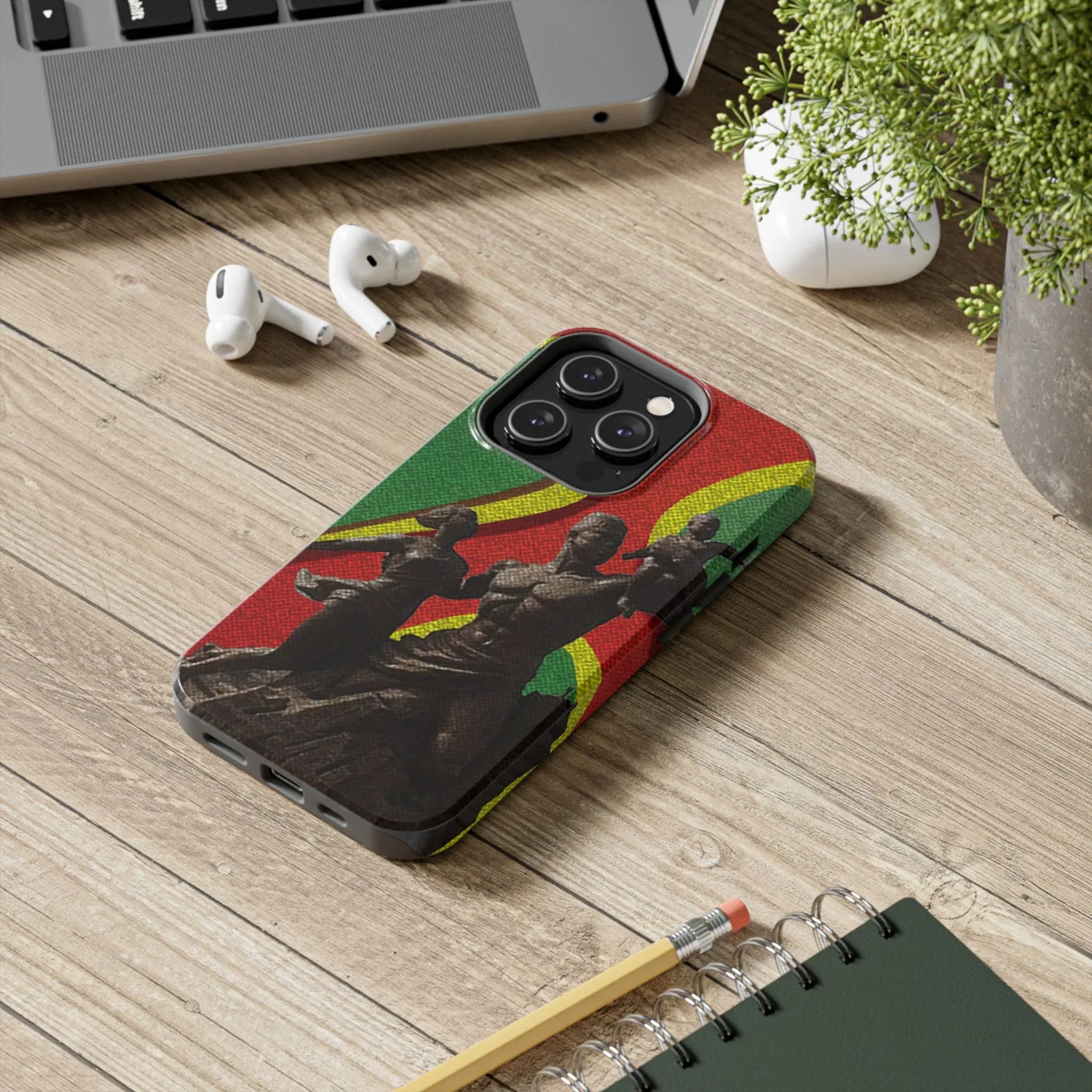 Senegal Tough Phone Case — Liberation Monument Retro Red, Green & Yellow Design - DiwaKi