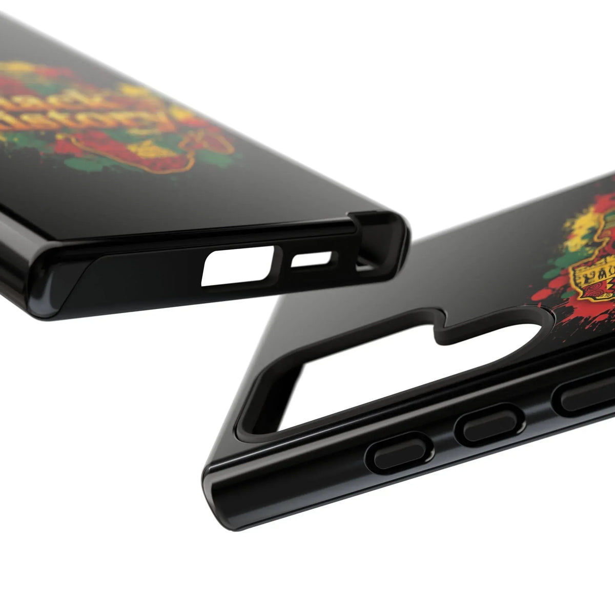 Black History Phone Case — Afrocentric Map Design, Bold Red‑Green‑Gold Splash - DiwaKi