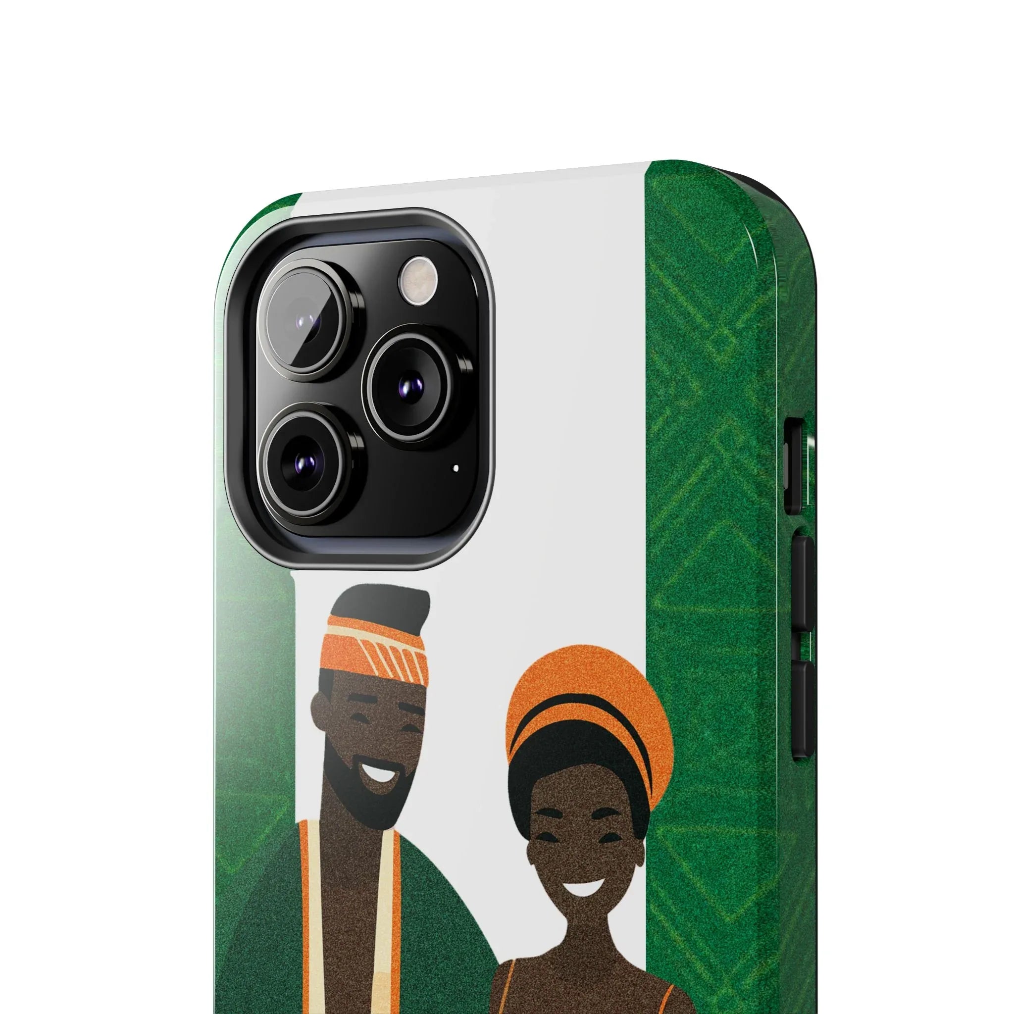 Tough Phone Case — Afrocentric Nigerian Couple Illustration, Protective Hard-Shell Phone Cover - DiwaKi