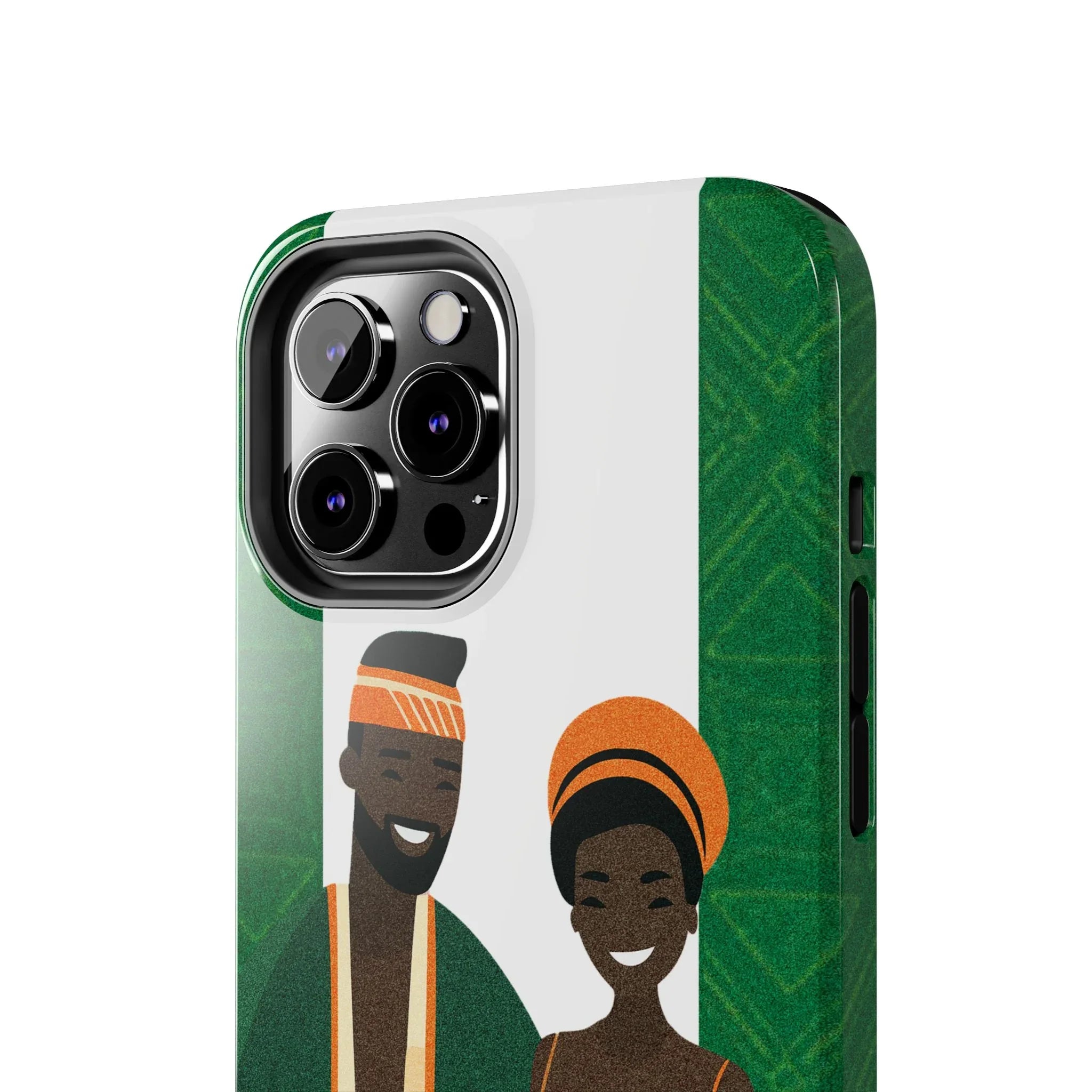 Tough Phone Case — Afrocentric Nigerian Couple Illustration, Protective Hard-Shell Phone Cover - DiwaKi