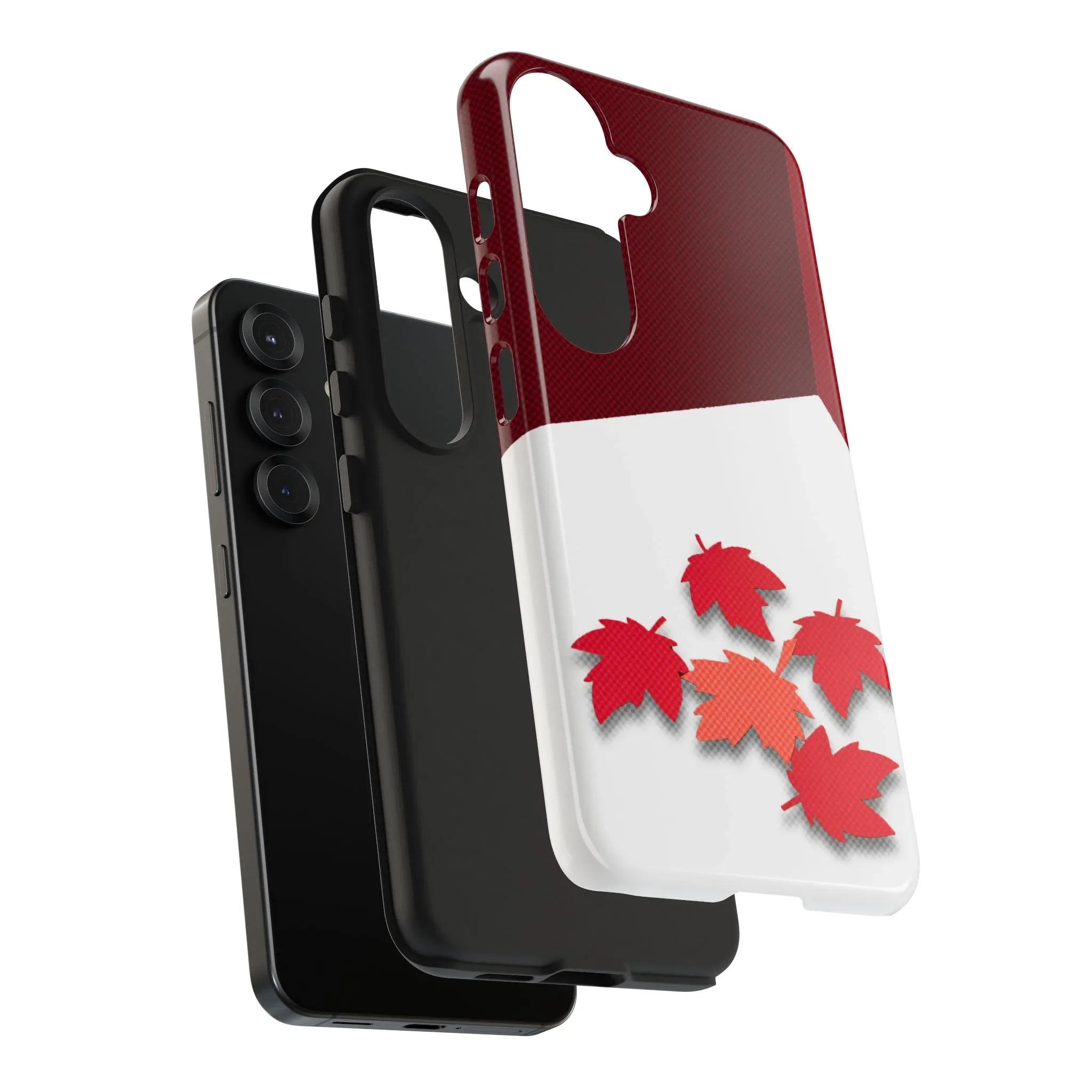 Canada Autumn Maple Tough Phone Case — Red & White Protective Fall Design - DiwaKi