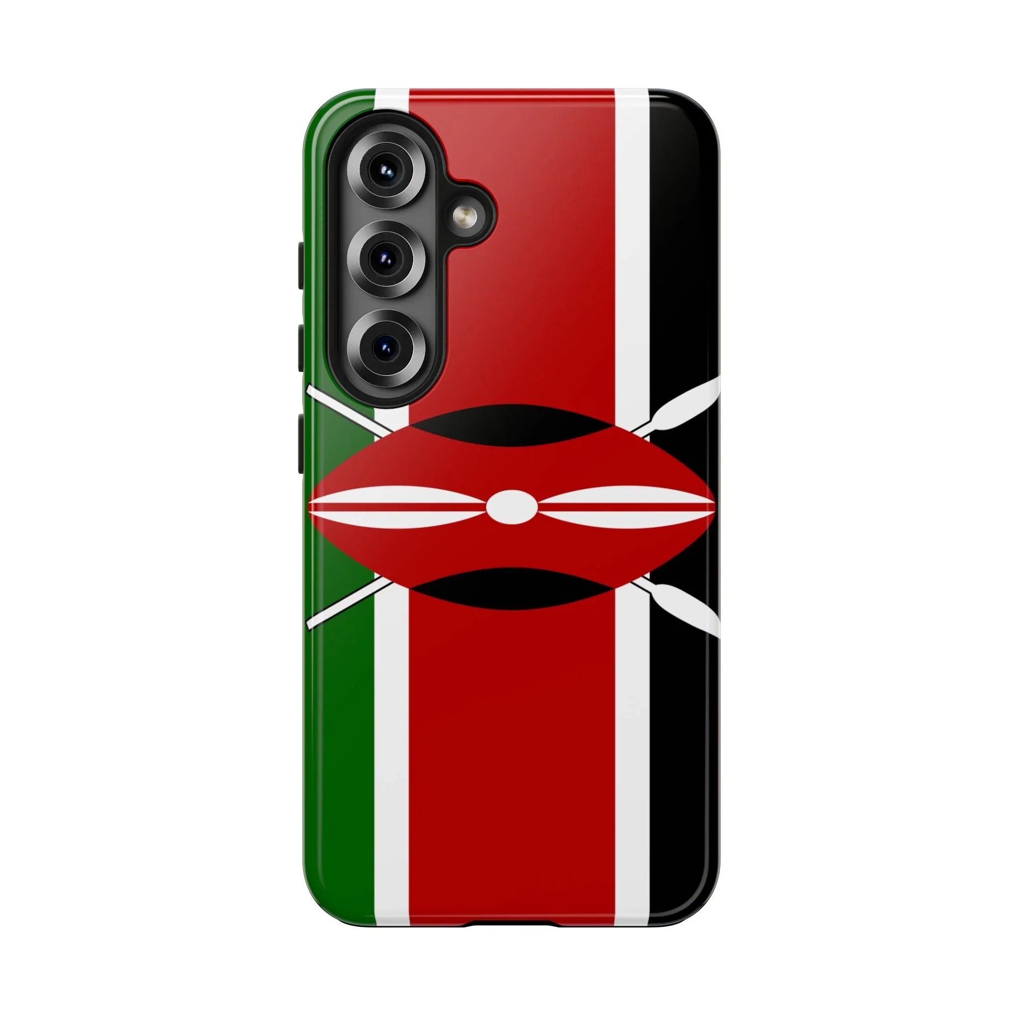 Kenya Flag Tough Phone Case — Protective Tribal Shield Design - DiwaKi