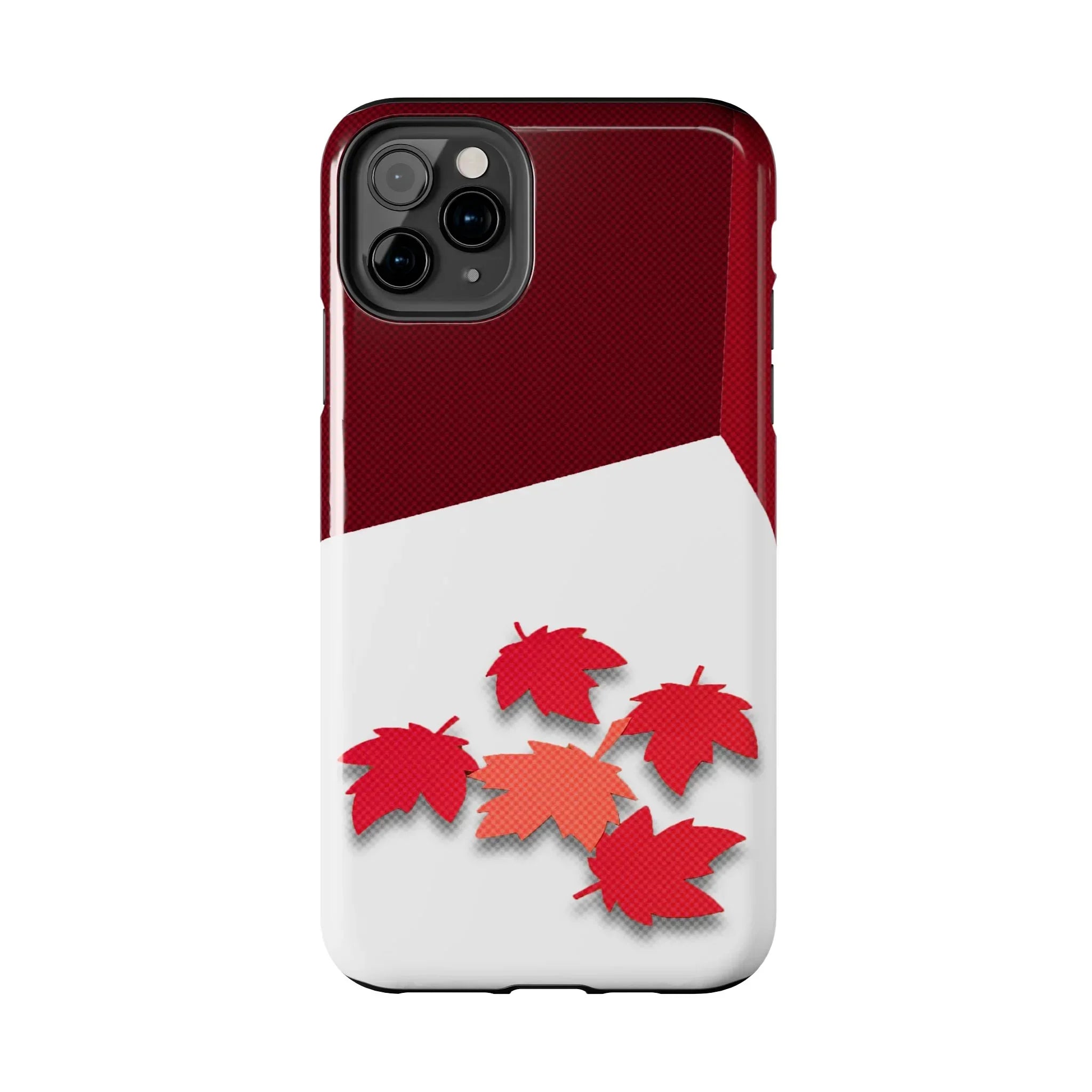 Canada Autumn Maple Tough Phone Case — Red & White Protective Fall Design - DiwaKi