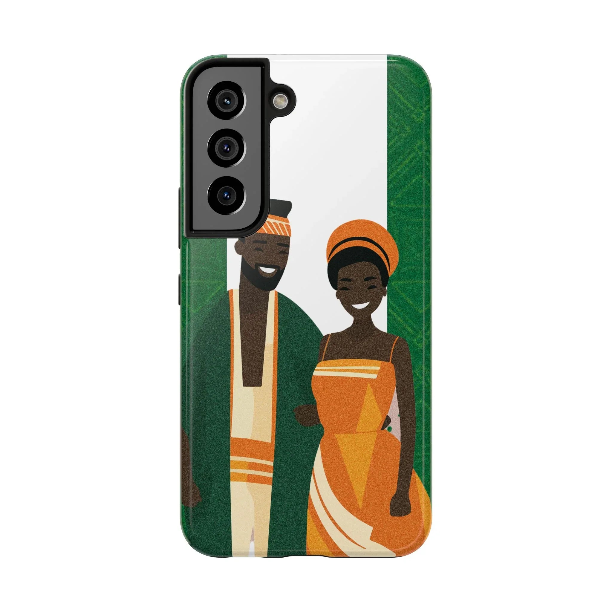 Tough Phone Case — Afrocentric Nigerian Couple Illustration, Protective Hard-Shell Phone Cover - DiwaKi
