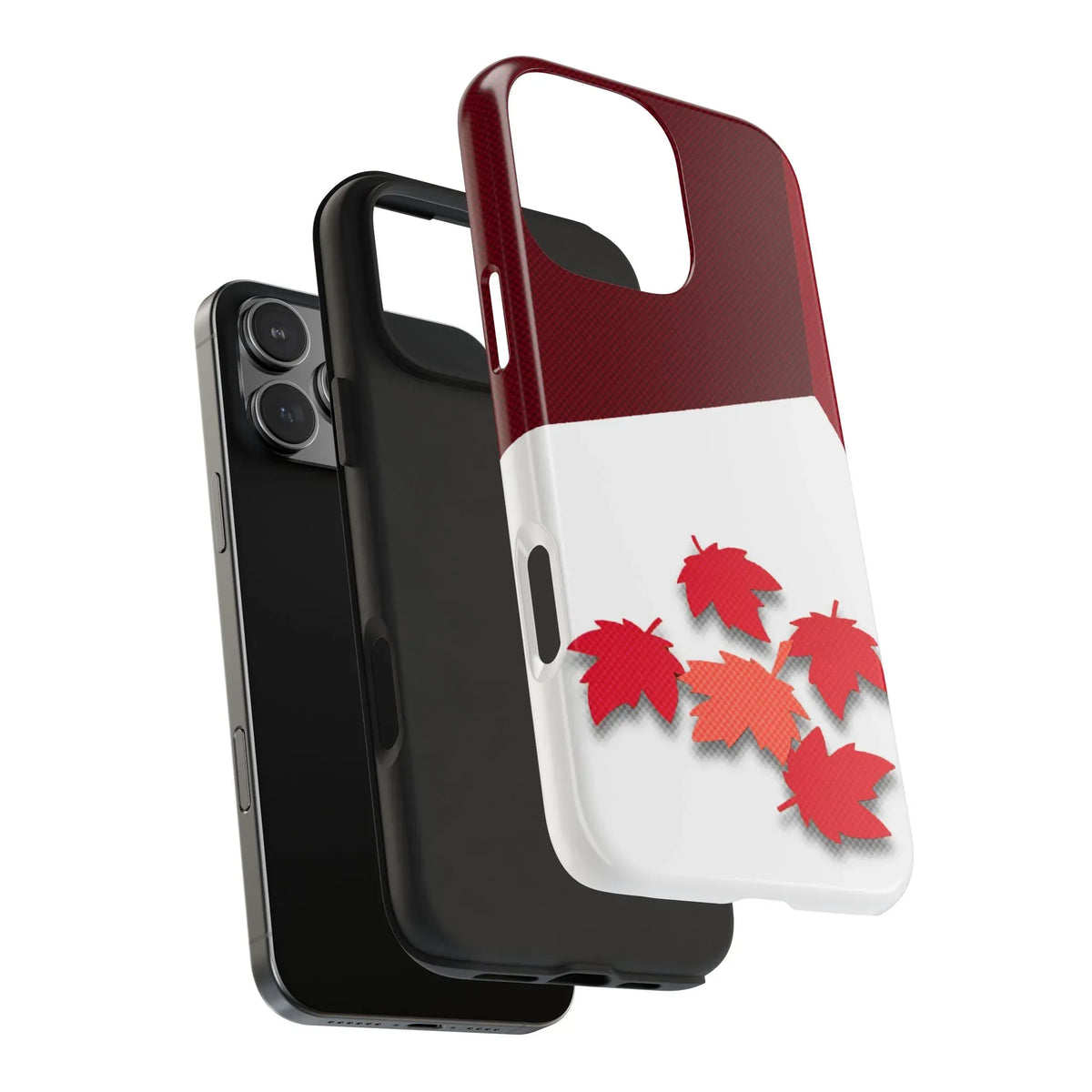Canada Autumn Maple Tough Phone Case — Red & White Protective Fall Design - DiwaKi