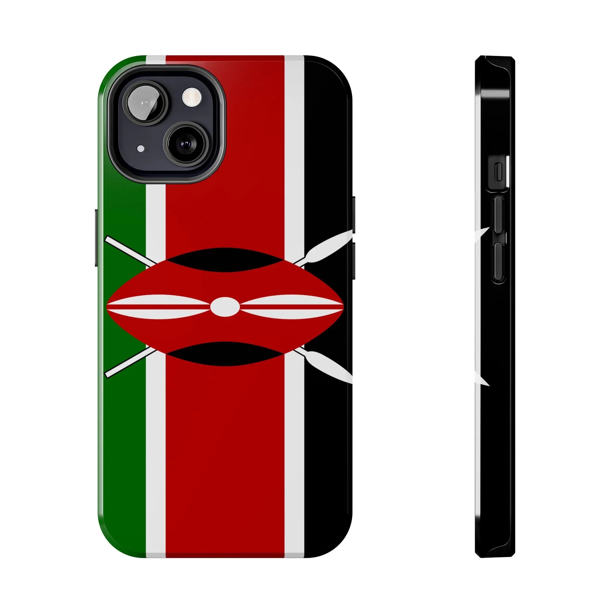 Kenya Flag Tough Phone Case — Protective Tribal Shield Design - DiwaKi