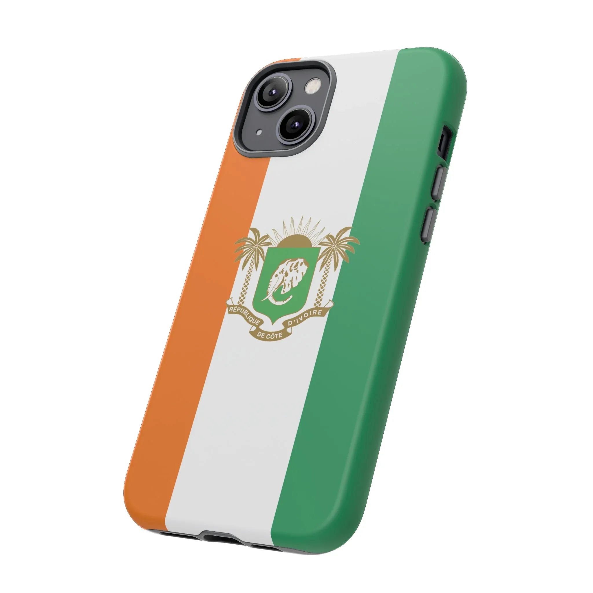 Ivory Coast Flag Tough Phone Case — Orange White Green Shield Crest - DiwaKi