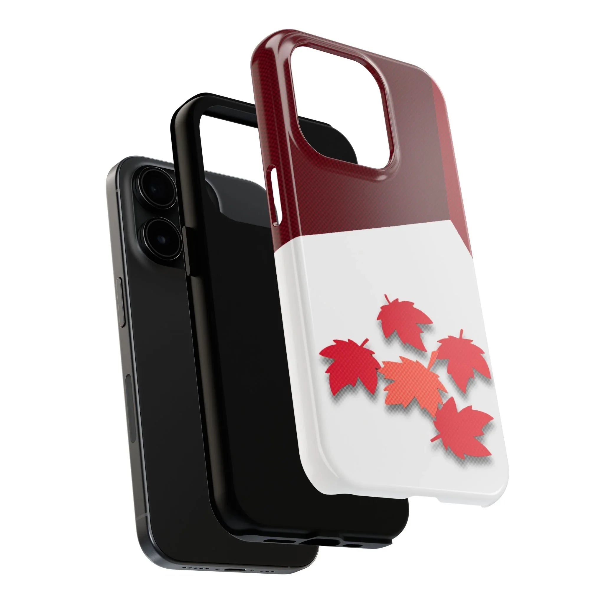 Canada Autumn Maple Tough Phone Case — Red & White Protective Fall Design - DiwaKi