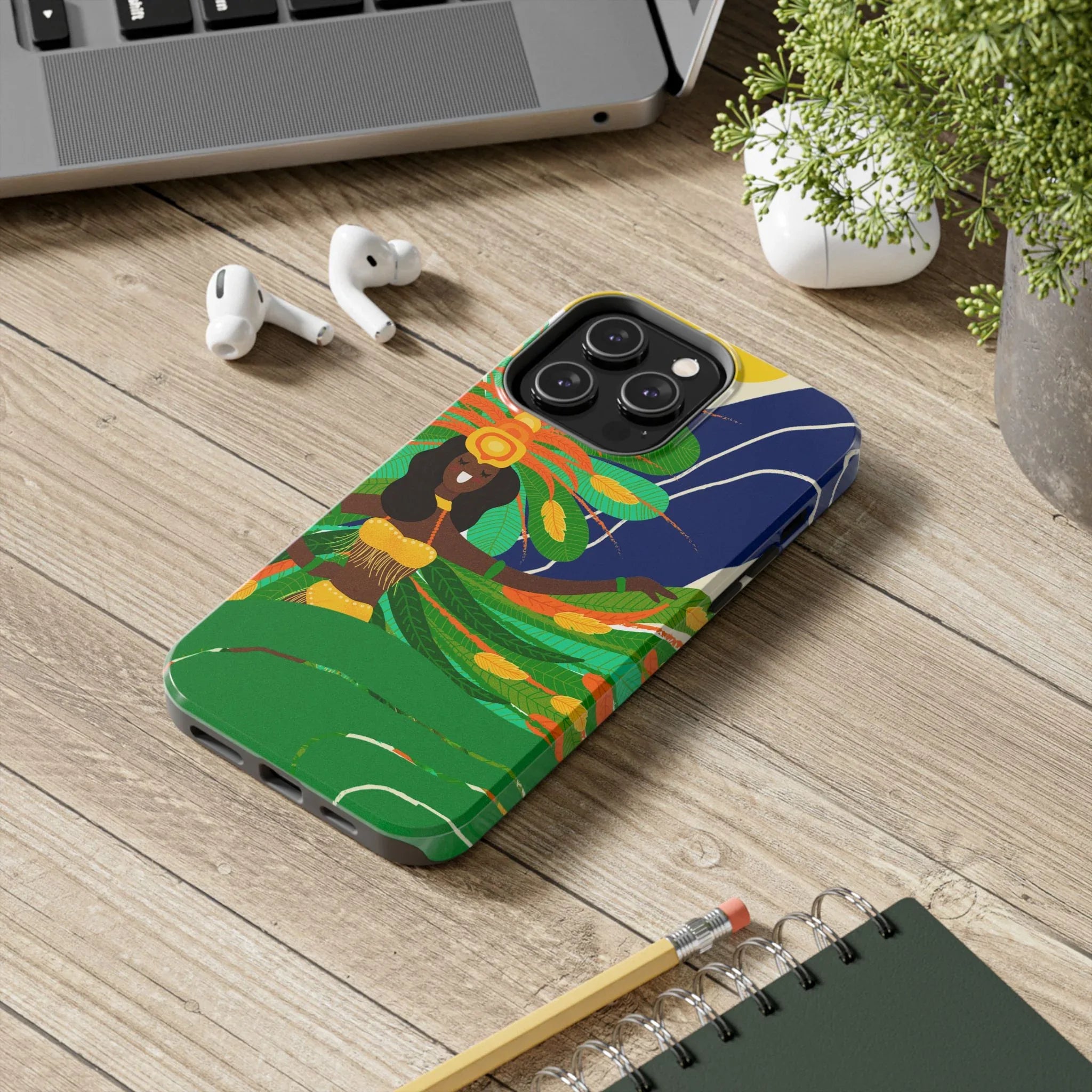Brazil carnival Tough Phone Case — Statue of Liberty & American Flag Design - DiwaKi