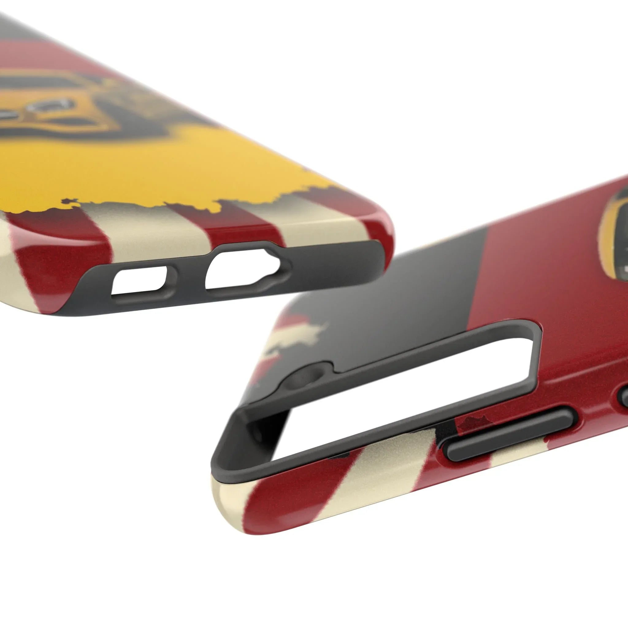 Mercedes Sports Car Tough Phone Case — Yellow GT on Red & Black Background - DiwaKi