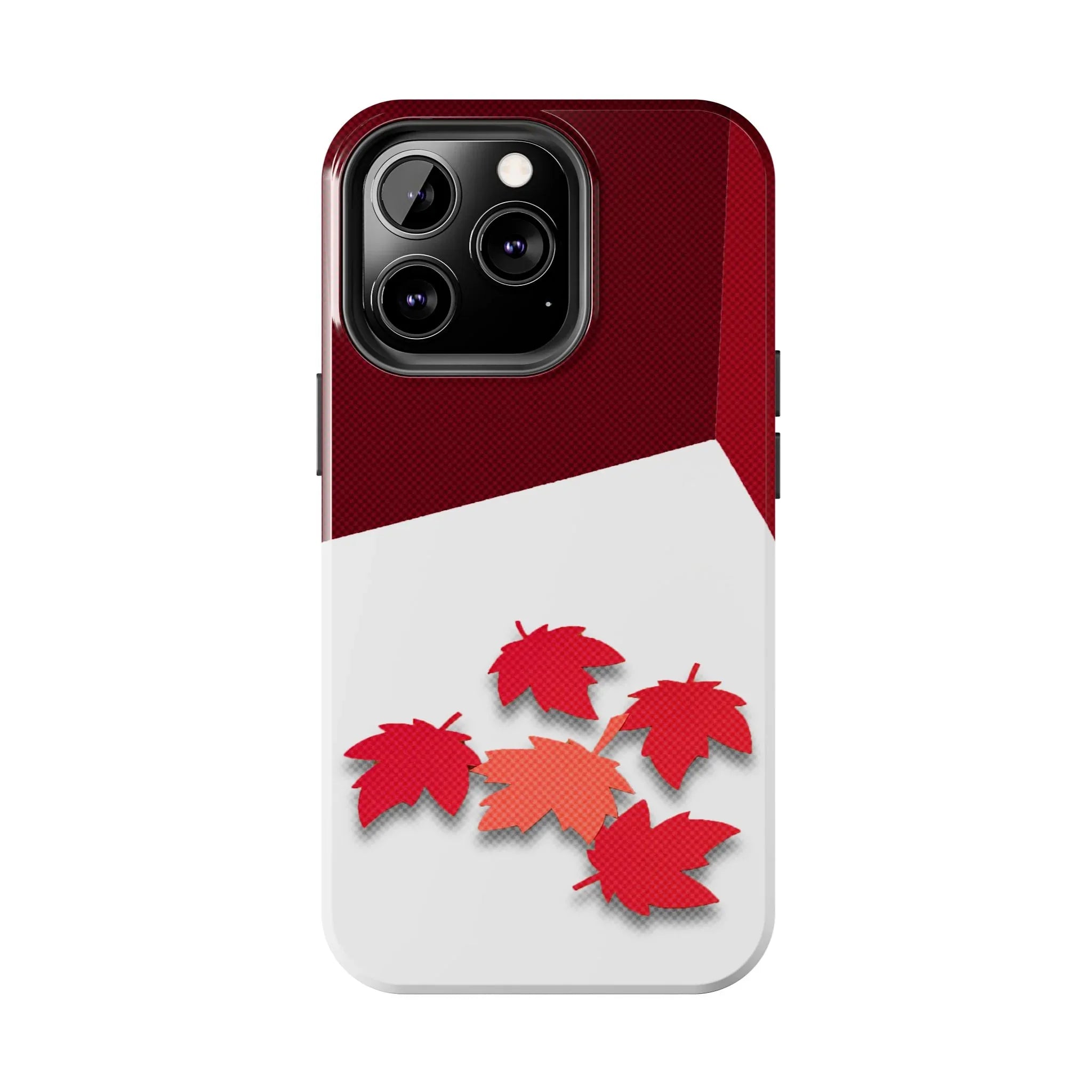 Canada Autumn Maple Tough Phone Case — Red & White Protective Fall Design - DiwaKi