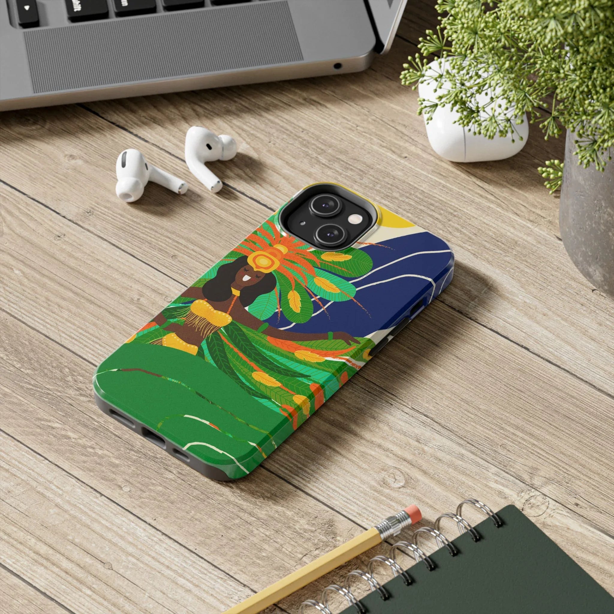 Brazil carnival Tough Phone Case — Statue of Liberty & American Flag Design - DiwaKi