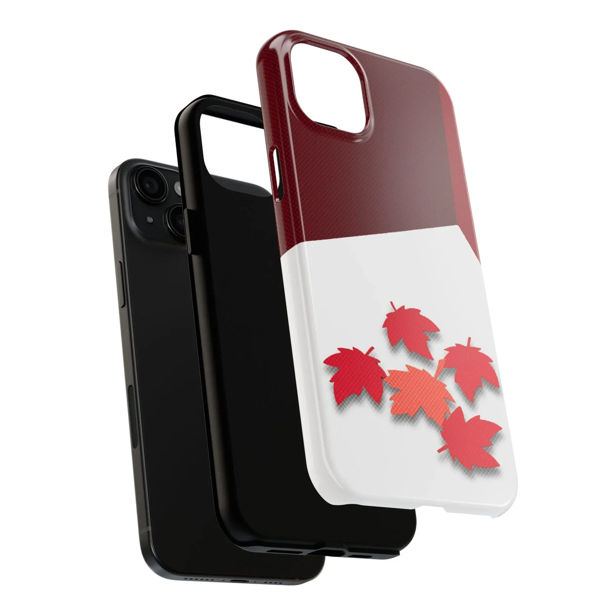 Canada Autumn Maple Tough Phone Case — Red & White Protective Fall Design - DiwaKi