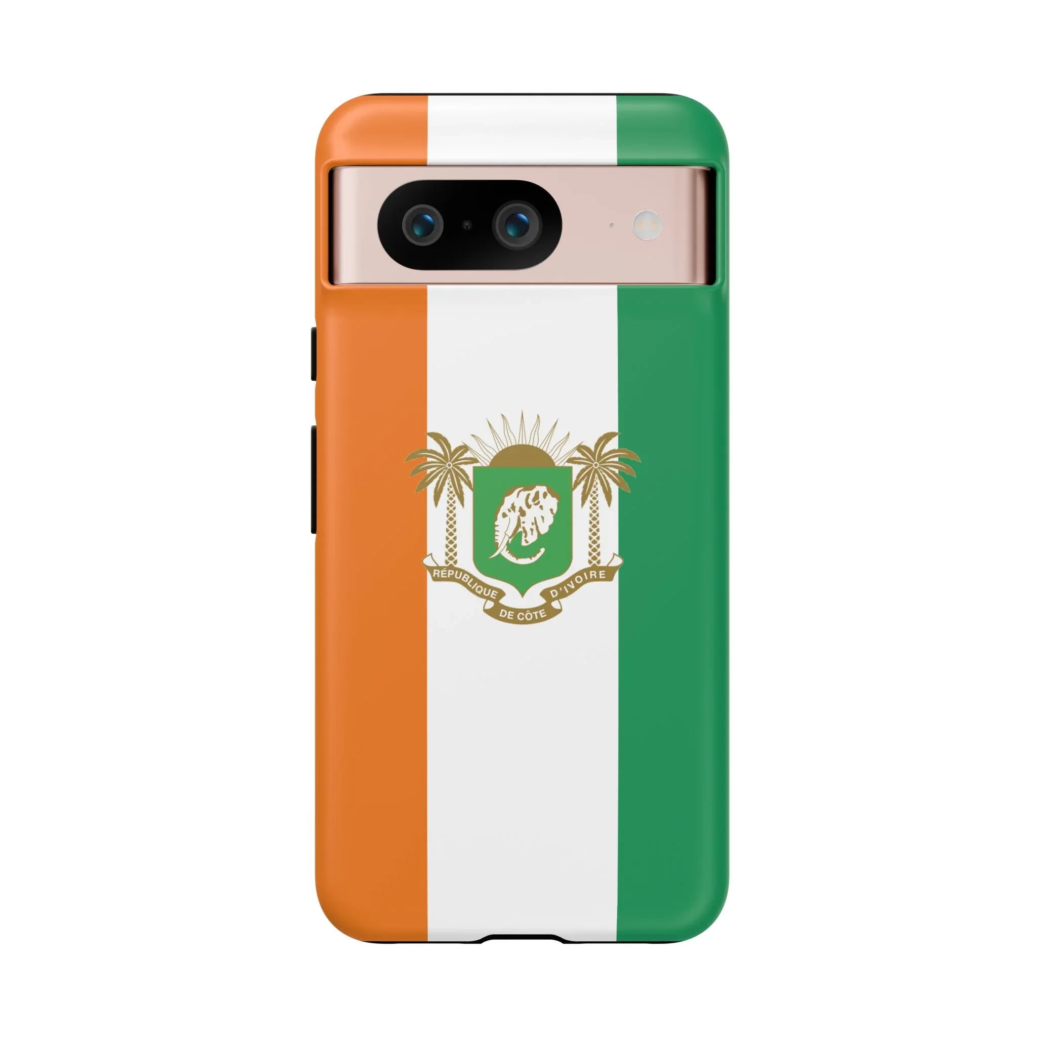 Ivory Coast Flag Tough Phone Case — Orange White Green Shield Crest - DiwaKi