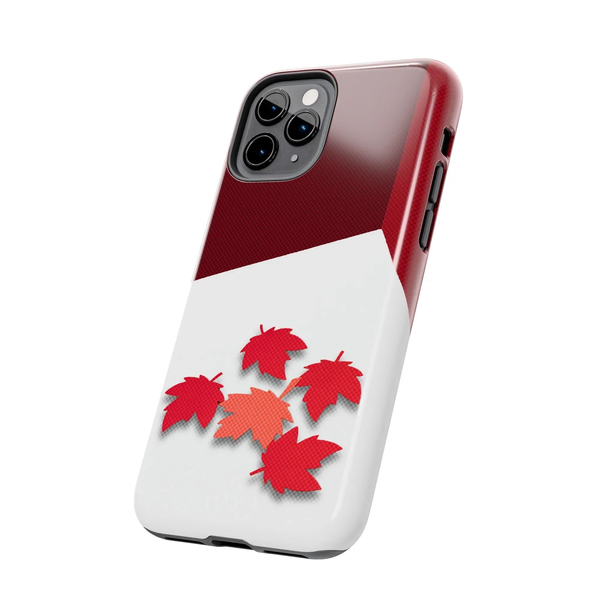 Canada Autumn Maple Tough Phone Case — Red & White Protective Fall Design - DiwaKi