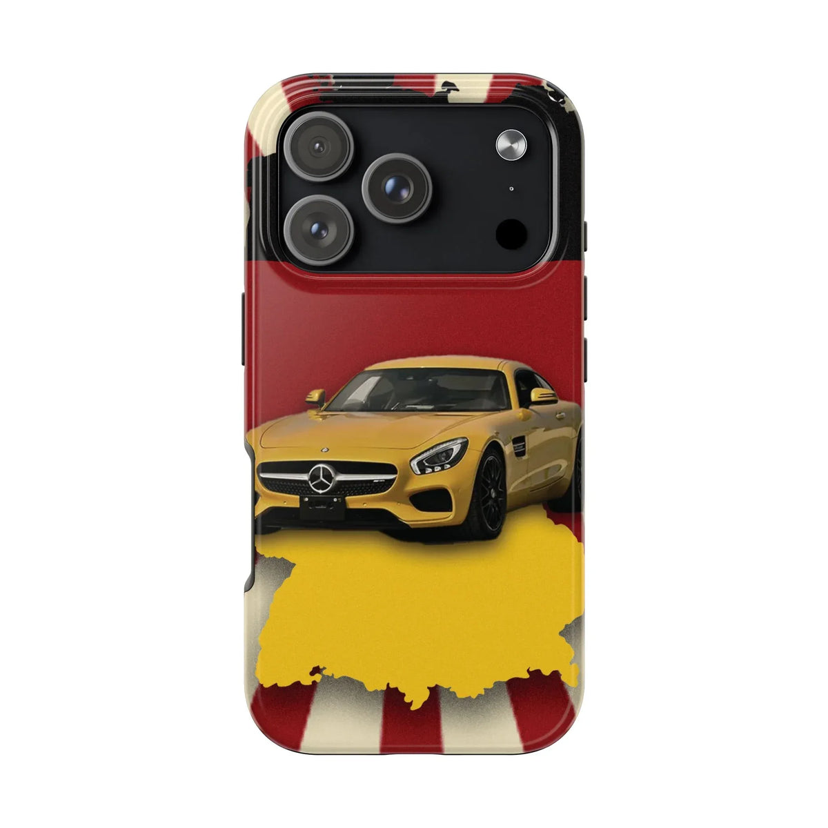 Mercedes Sports Car Tough Phone Case — Yellow GT on Red & Black Background - DiwaKi