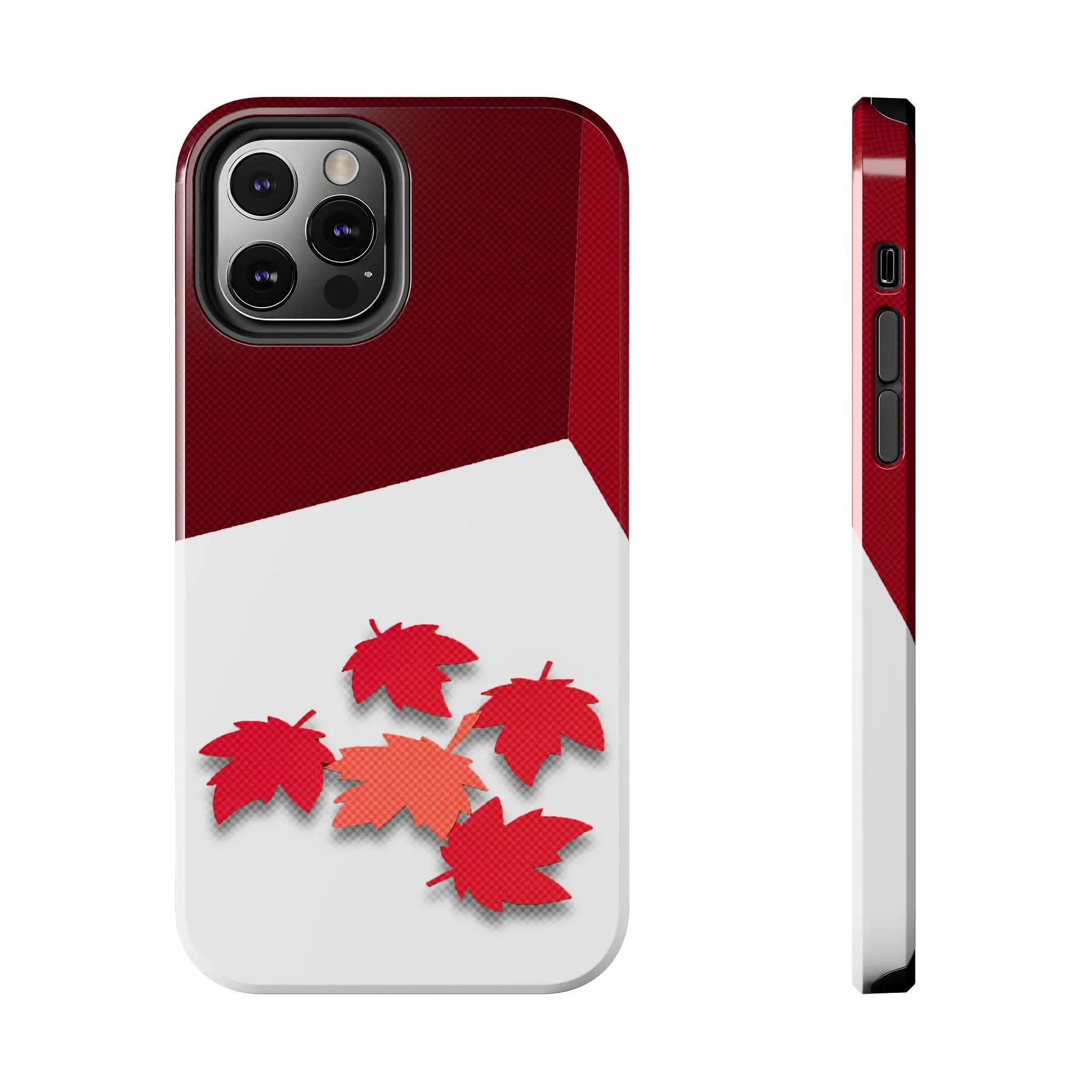 Canada Autumn Maple Tough Phone Case — Red & White Protective Fall Design - DiwaKi