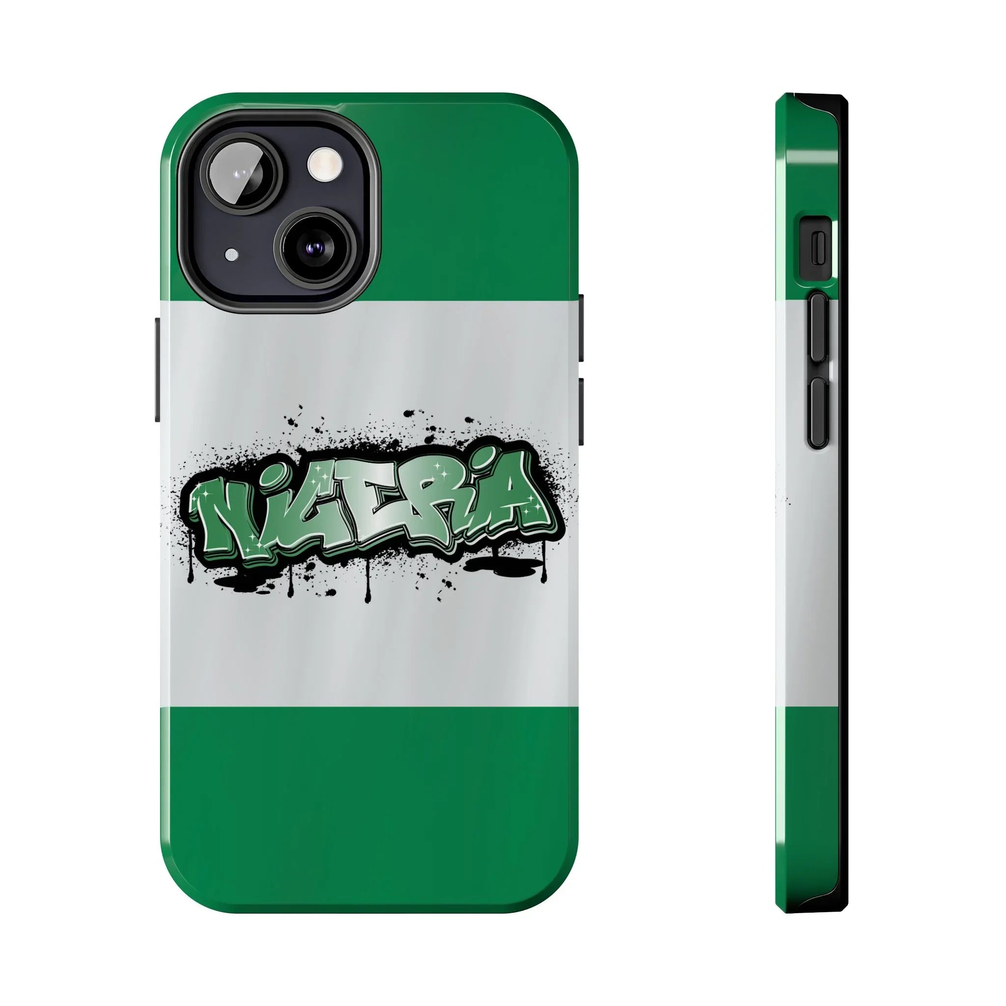 Tough Phone Case — Nigeria Flag Graffiti Design - DiwaKi