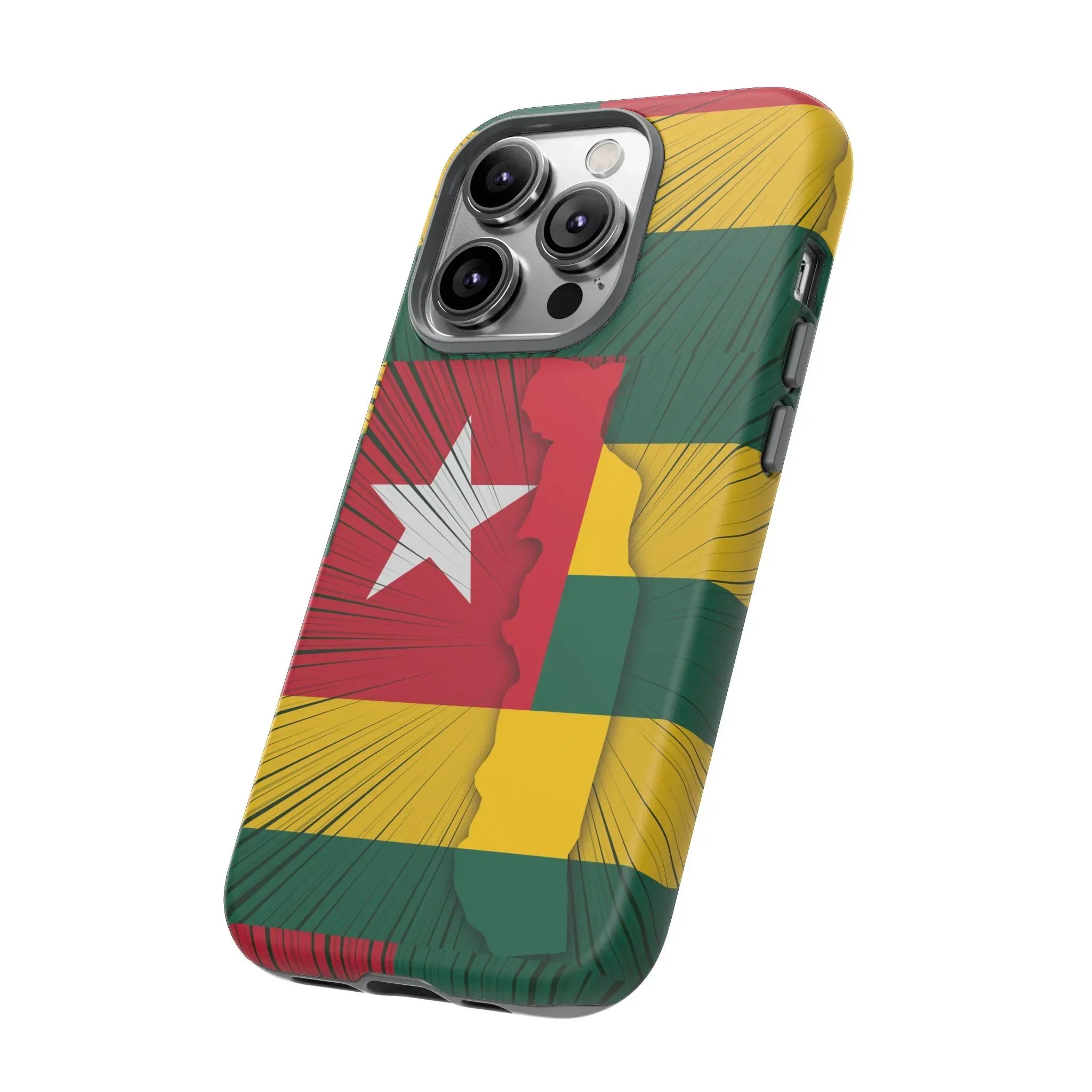 Togo Flag Tough Phone Case – Protective Stripe Design - DiwaKi
