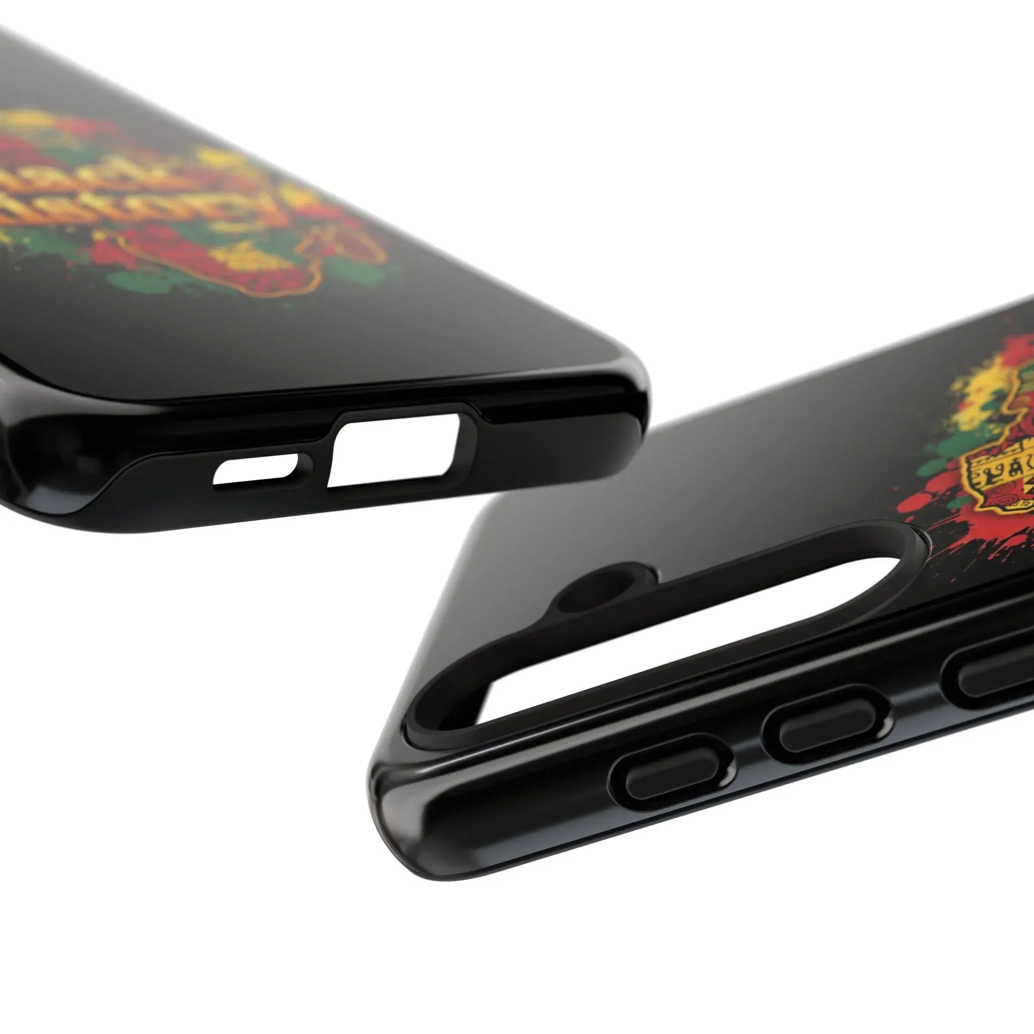 Black History Phone Case — Afrocentric Map Design, Bold Red‑Green‑Gold Splash - DiwaKi