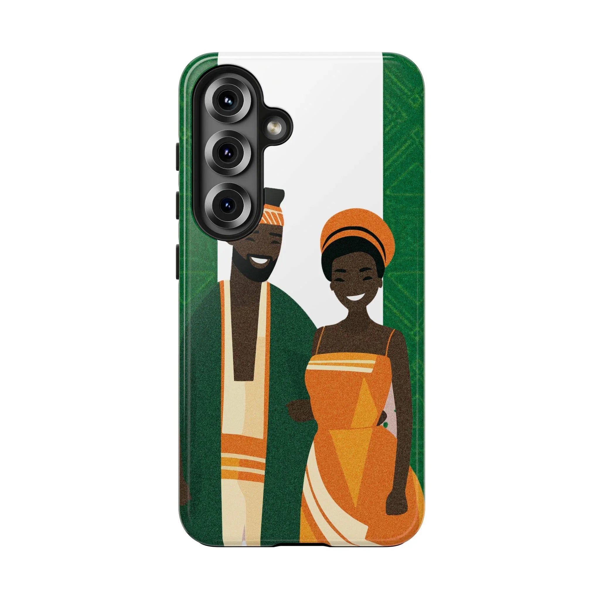 Tough Phone Case — Afrocentric Nigerian Couple Illustration, Protective Hard-Shell Phone Cover - DiwaKi