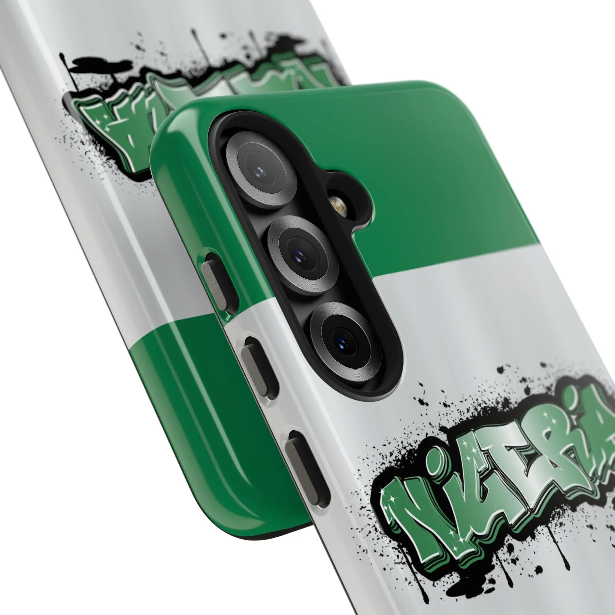 Tough Phone Case — Nigeria Flag Graffiti Design - DiwaKi