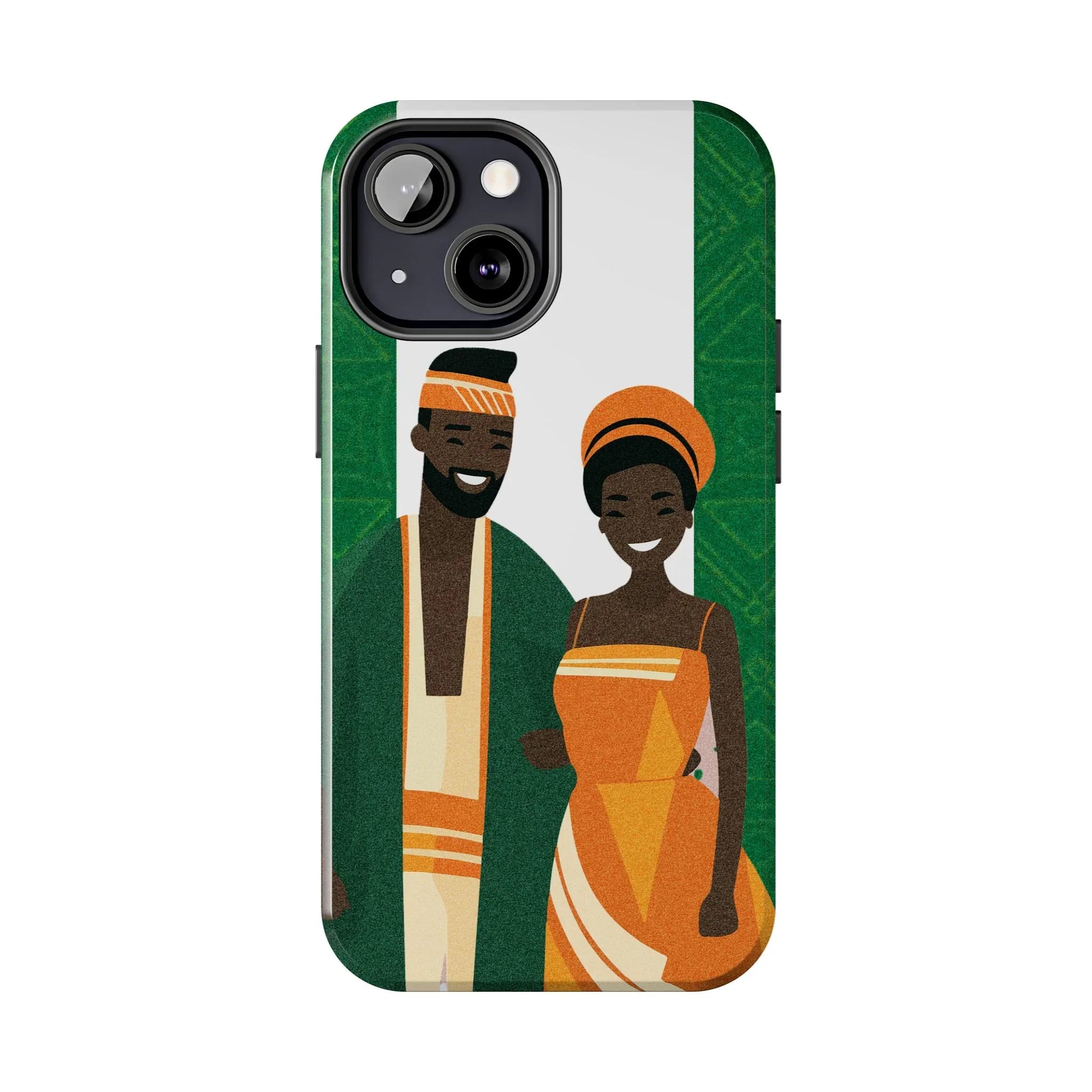 Tough Phone Case — Afrocentric Nigerian Couple Illustration, Protective Hard-Shell Phone Cover - DiwaKi