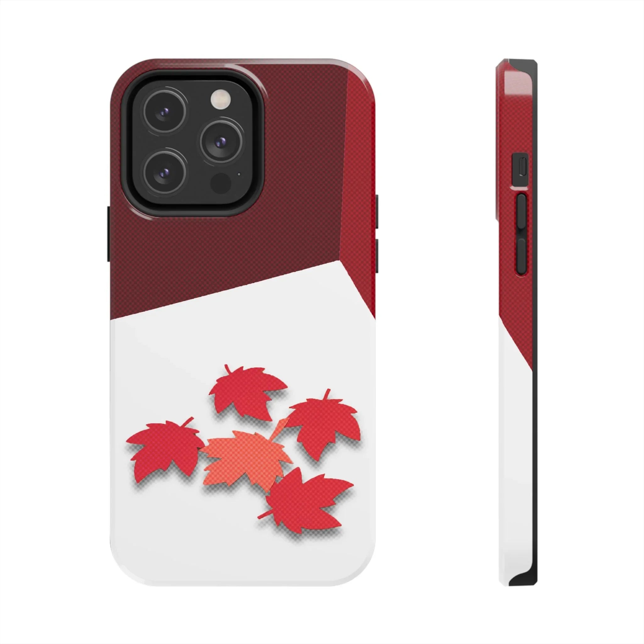 Canada Autumn Maple Tough Phone Case — Red & White Protective Fall Design - DiwaKi