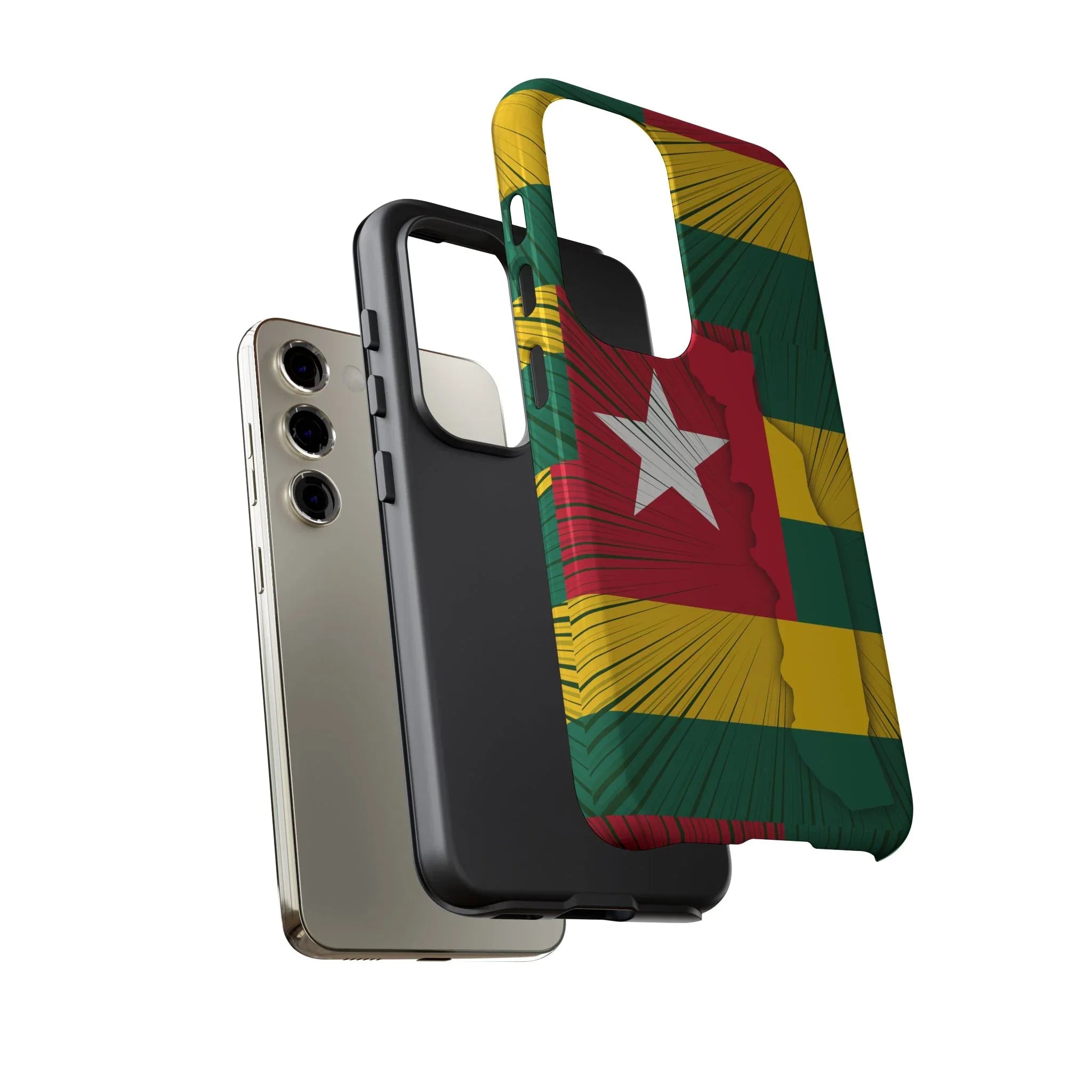 Togo Flag Tough Phone Case – Protective Stripe Design - DiwaKi