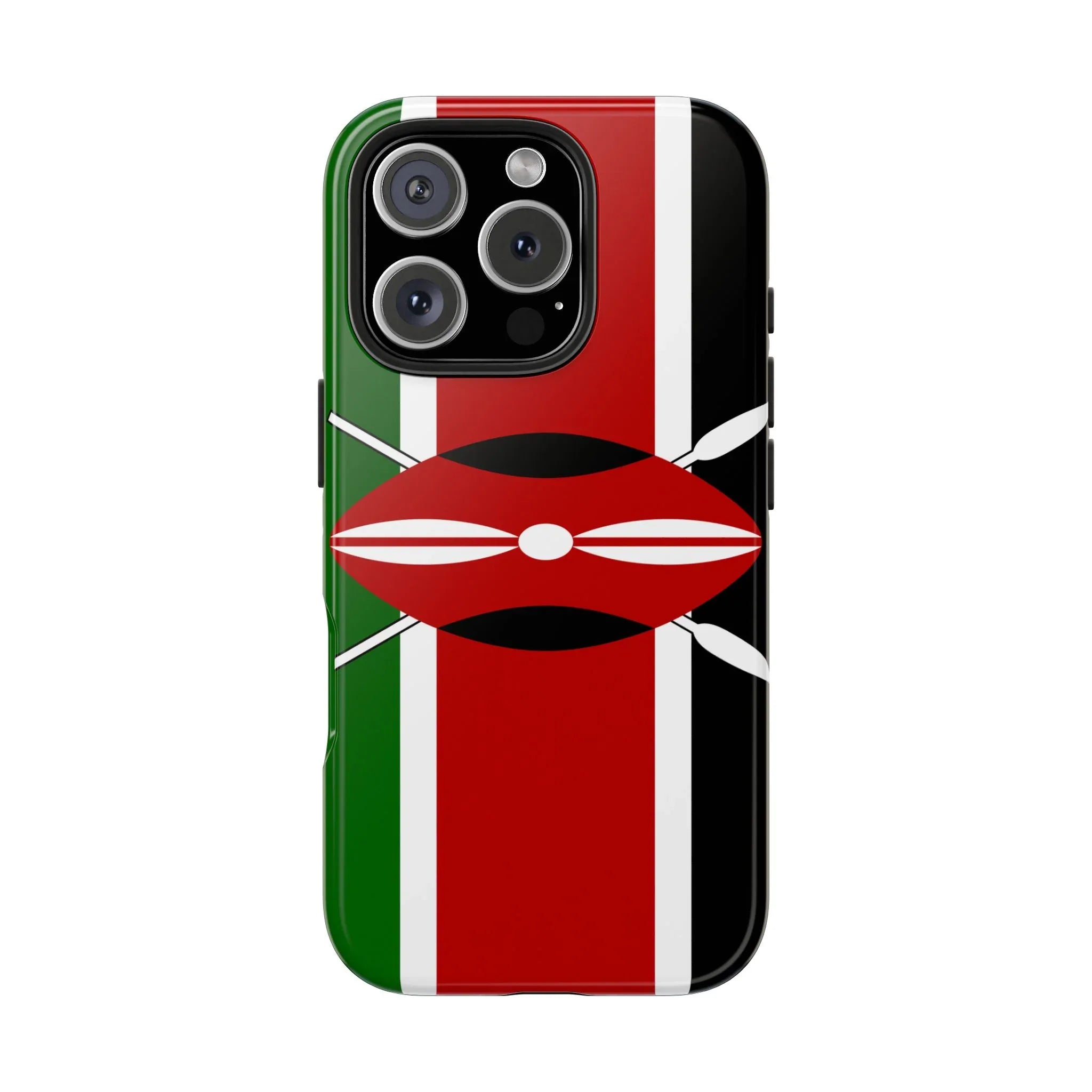 Kenya Flag Tough Phone Case — Protective Tribal Shield Design - DiwaKi